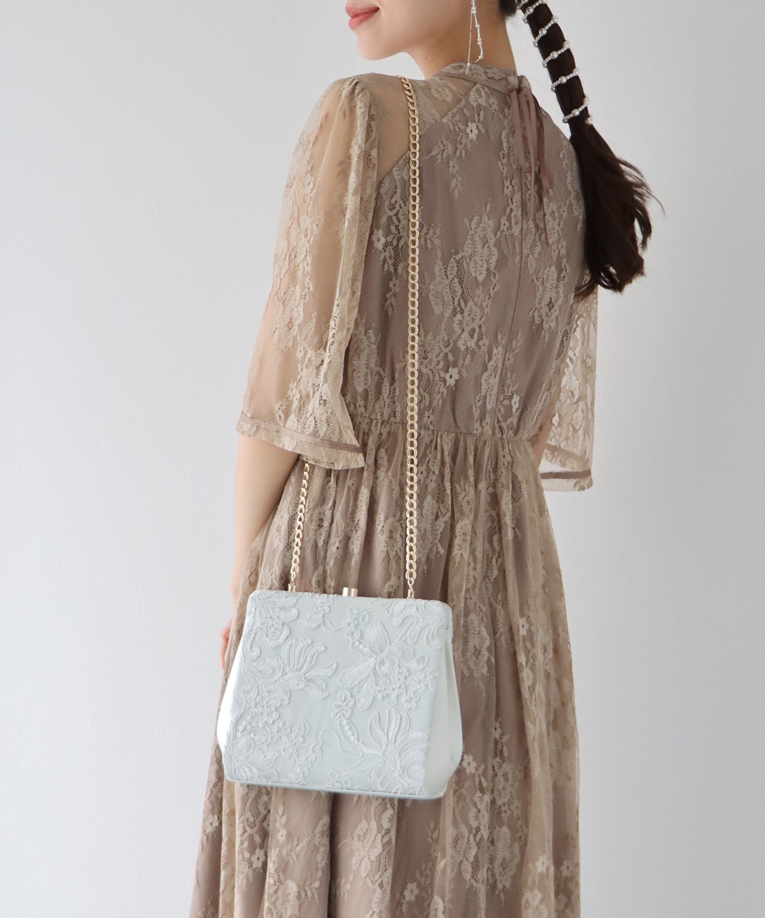 【TIME SALE】刺繍レース3wayクラッチパーティーバッグ
