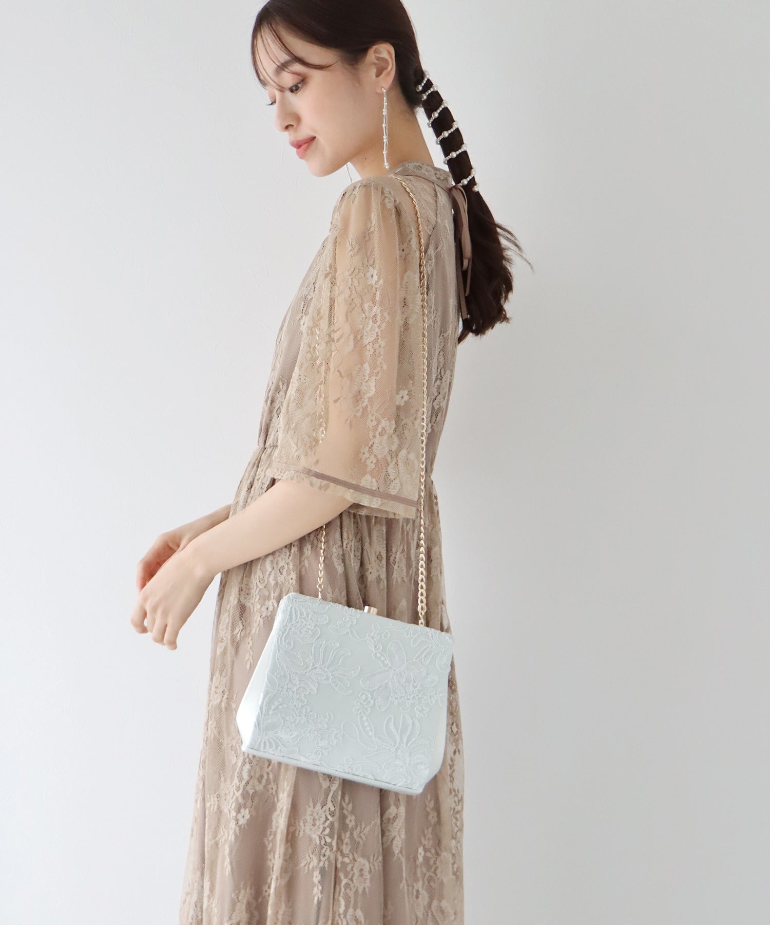 【TIME SALE】刺繍レース3wayクラッチパーティーバッグ