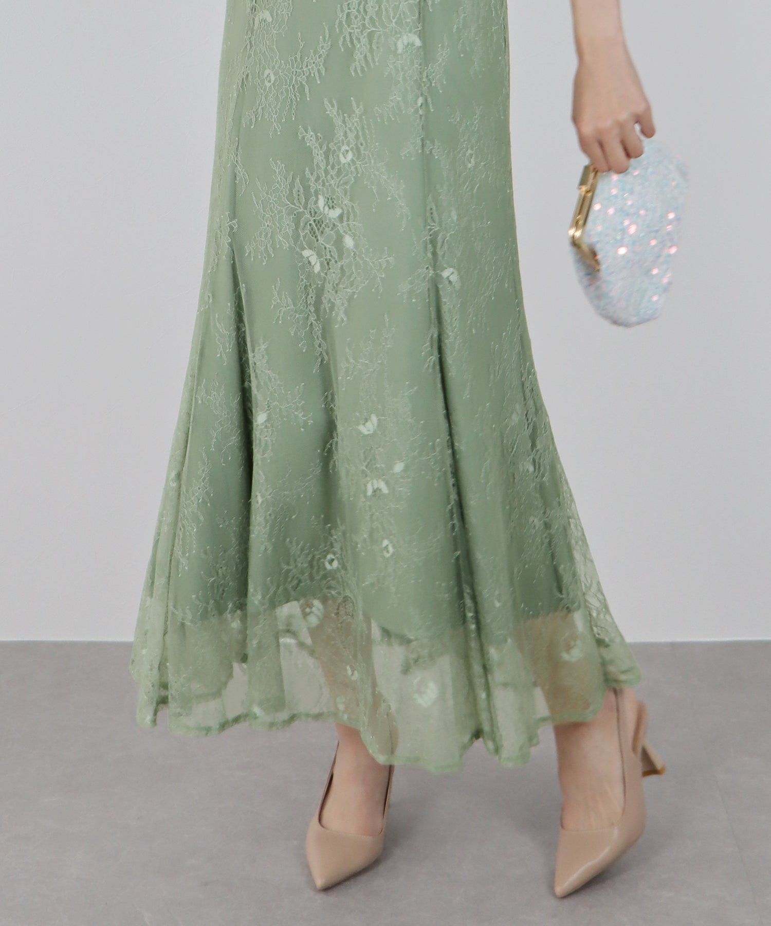 【SALE】ボレロレイヤードレースパーティードレス