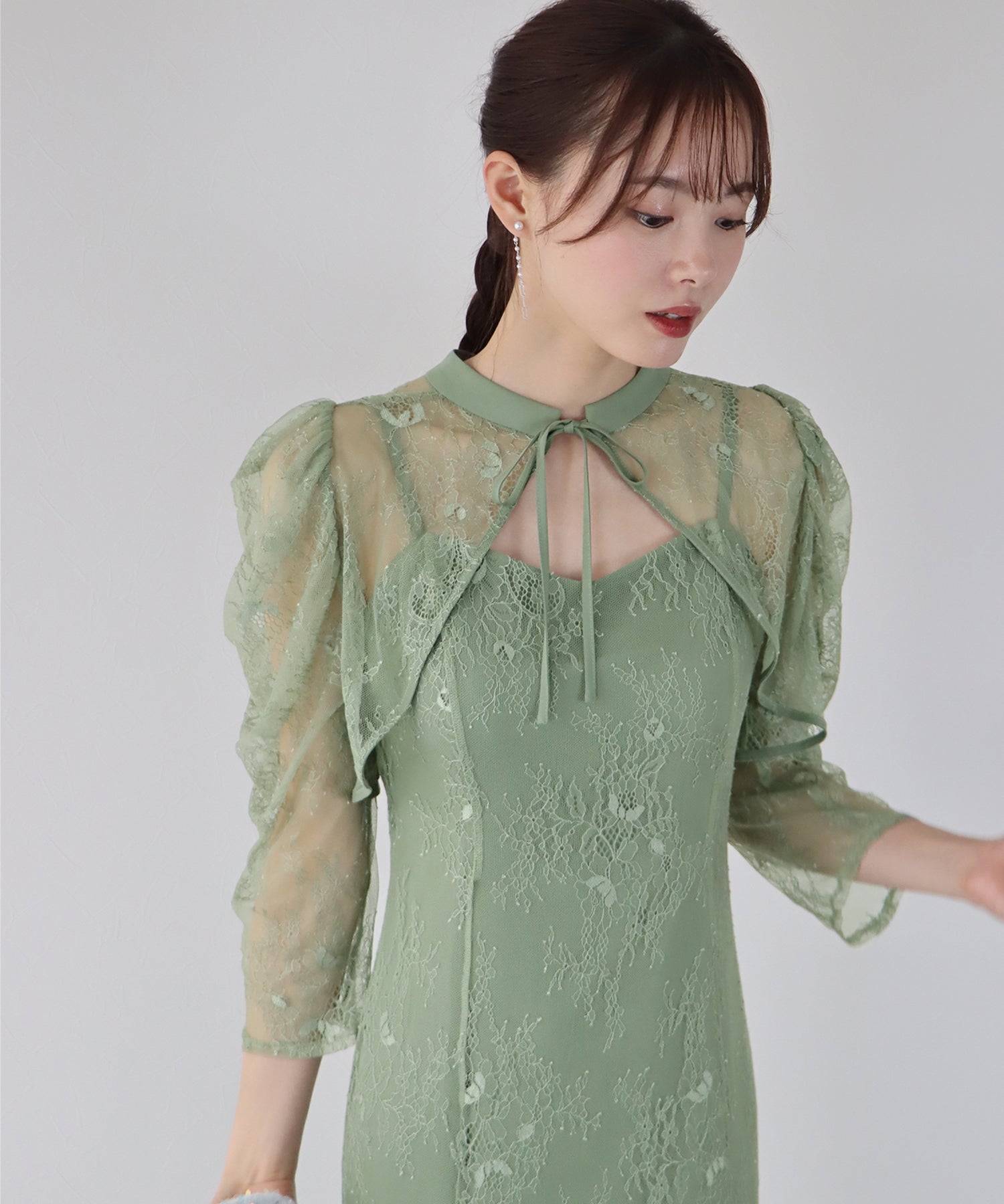 【SALE】ボレロレイヤードレースパーティードレス