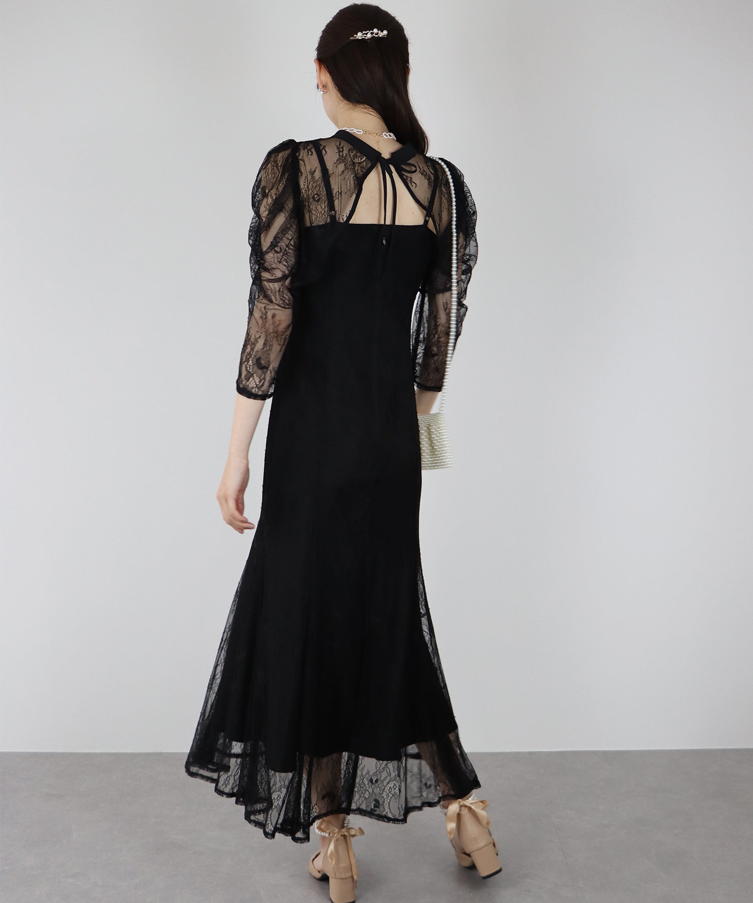 【SALE】ボレロレイヤードレースパーティードレス