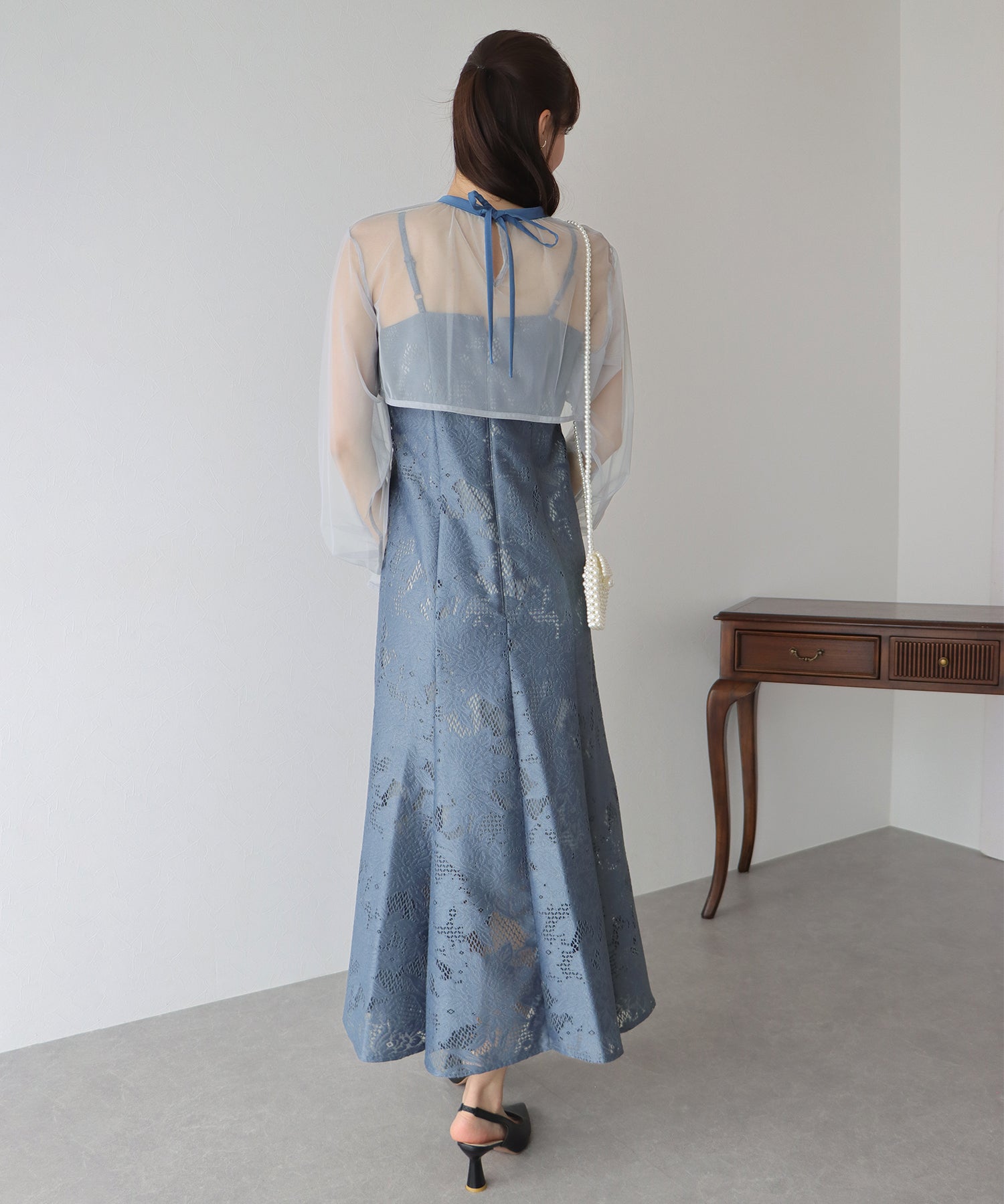 【TIME SALE】ボレロxレースマーメイドパーティードレス