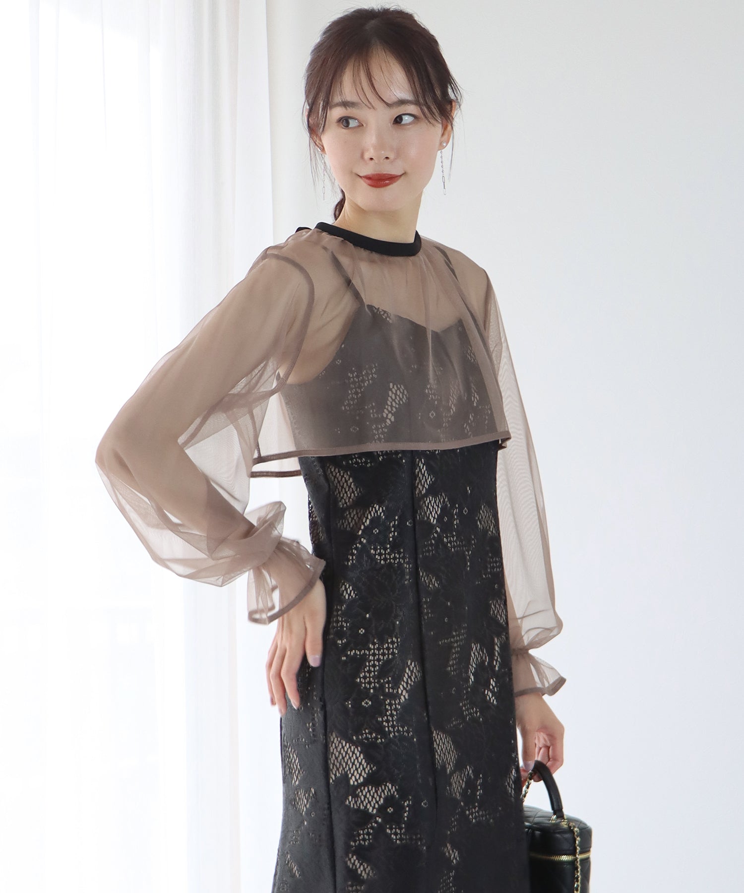 【TIME SALE】ボレロxレースマーメイドパーティードレス