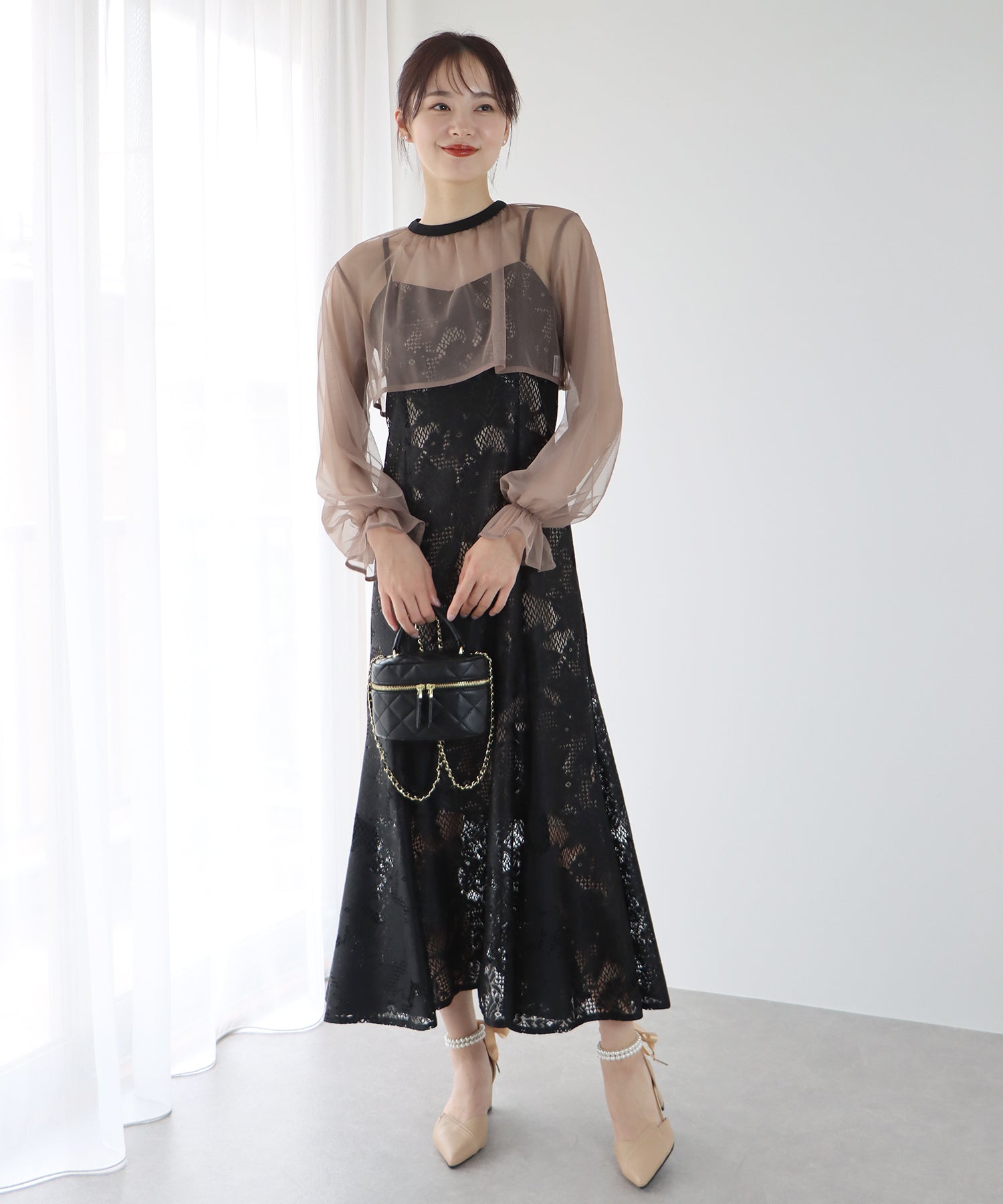 【TIME SALE】ボレロxレースマーメイドパーティードレス