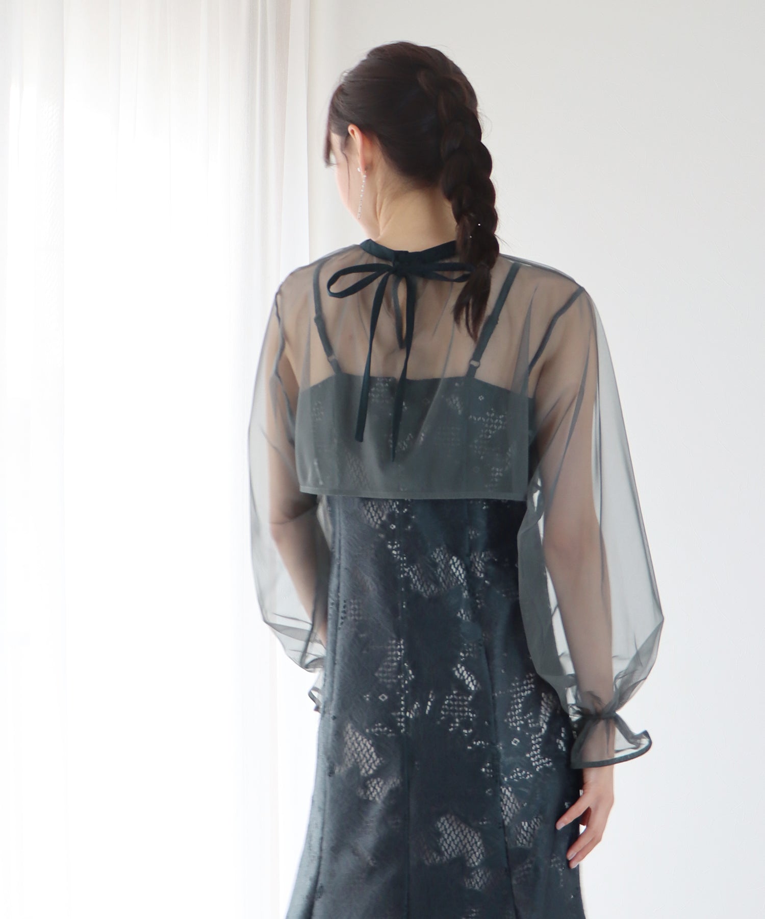 【TIME SALE】ボレロxレースマーメイドパーティードレス