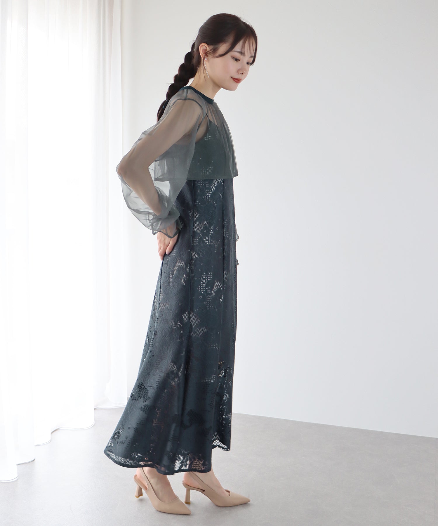 【TIME SALE】ボレロxレースマーメイドパーティードレス