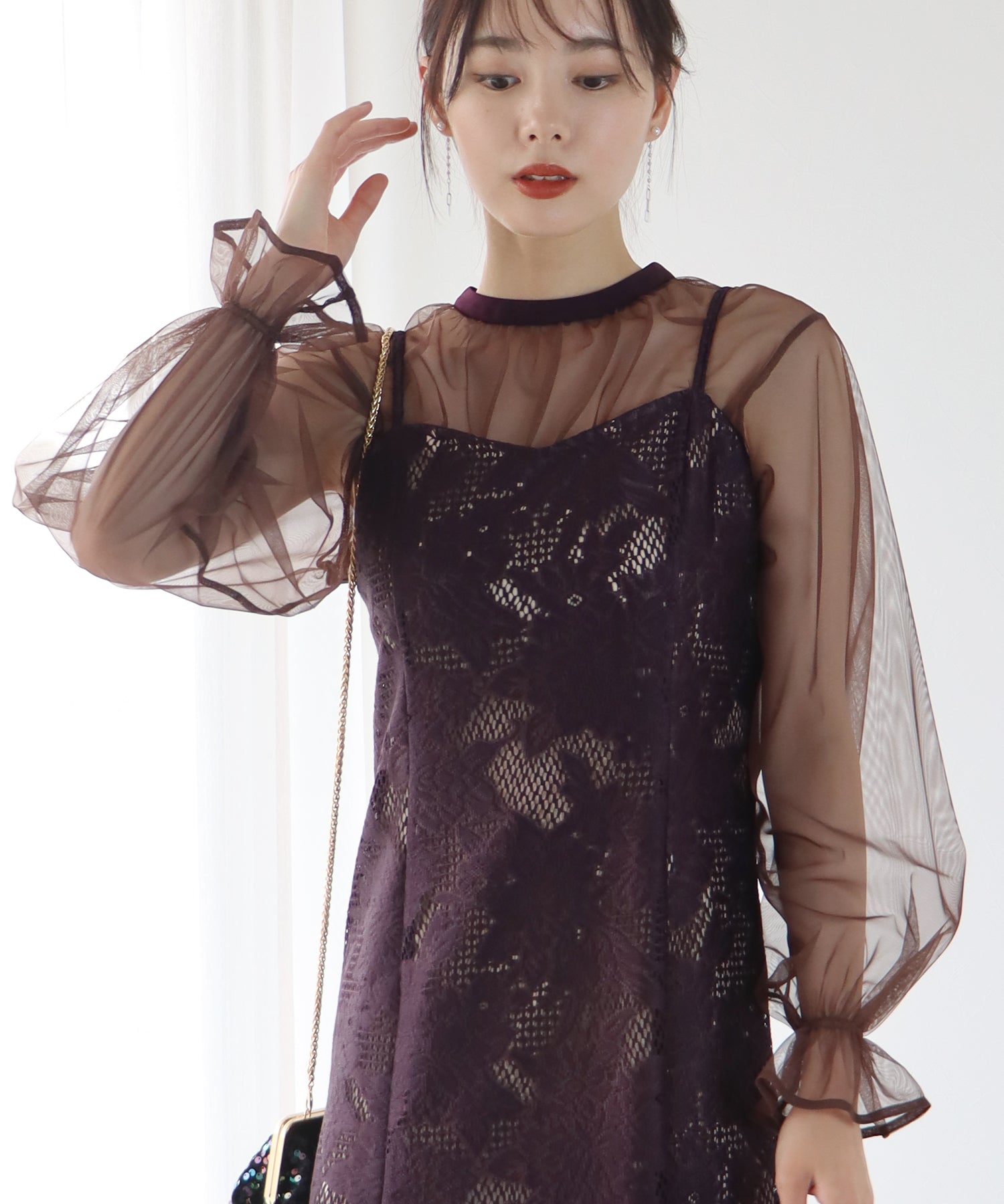 【TIME SALE】ボレロxレースマーメイドパーティードレス