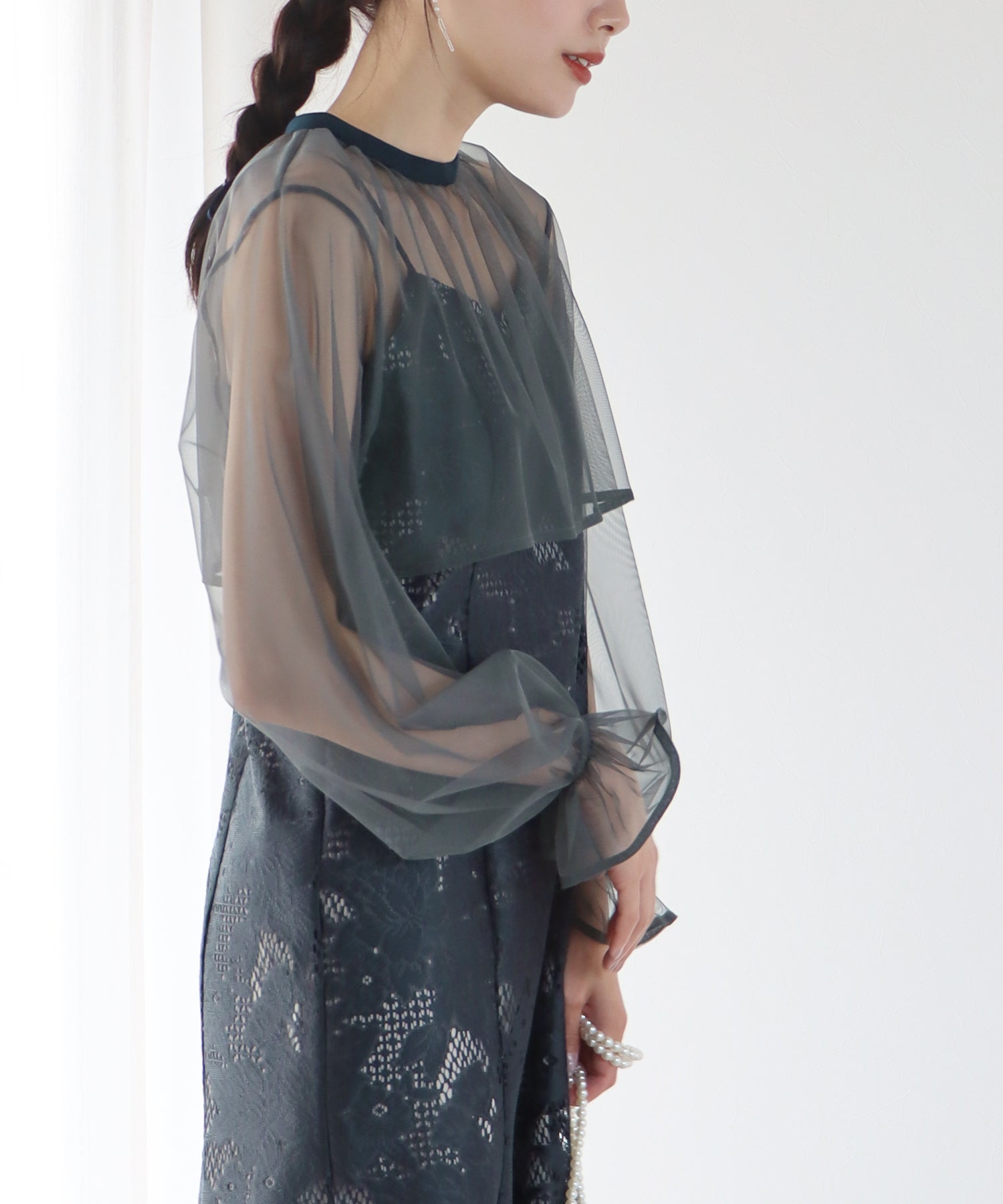 【TIME SALE】ボレロxレースマーメイドパーティードレス