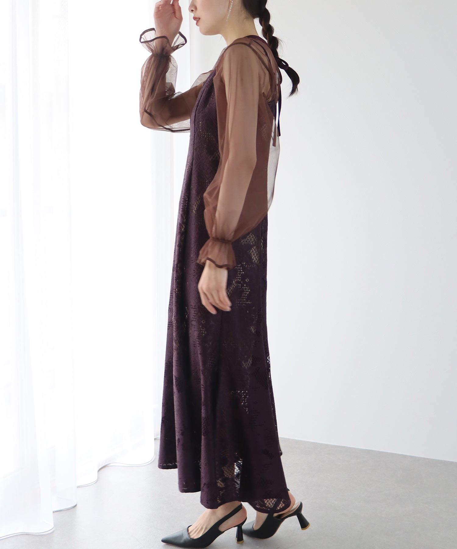 【TIME SALE】ボレロxレースマーメイドパーティードレス