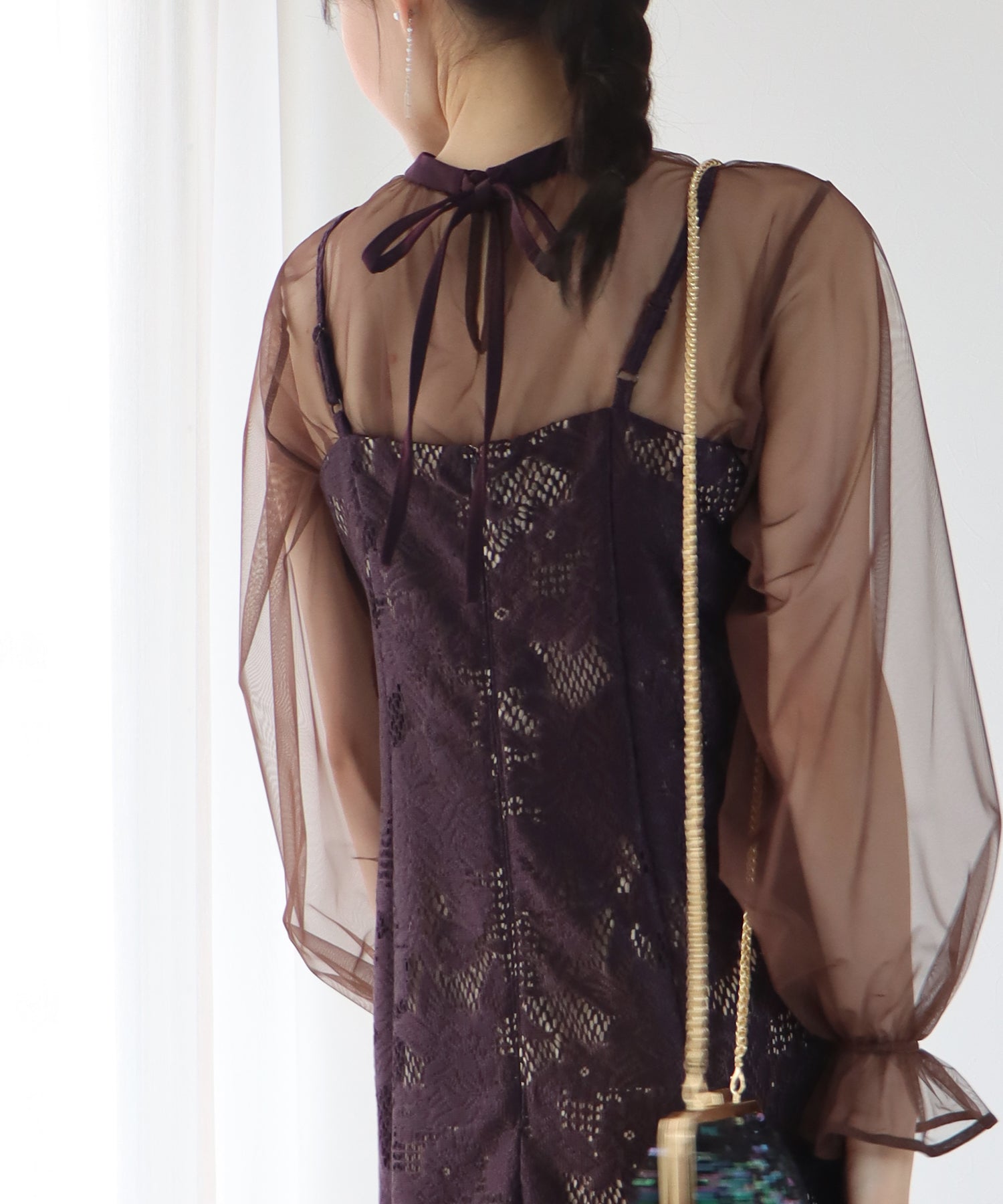 【TIME SALE】ボレロxレースマーメイドパーティードレス