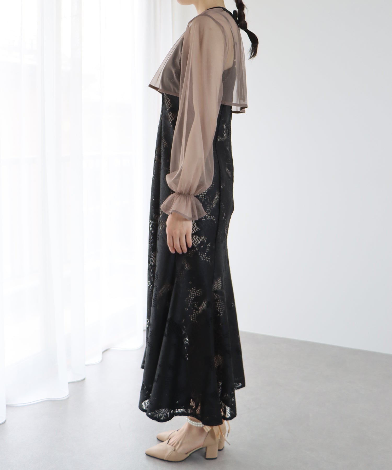 【TIME SALE】ボレロxレースマーメイドパーティードレス