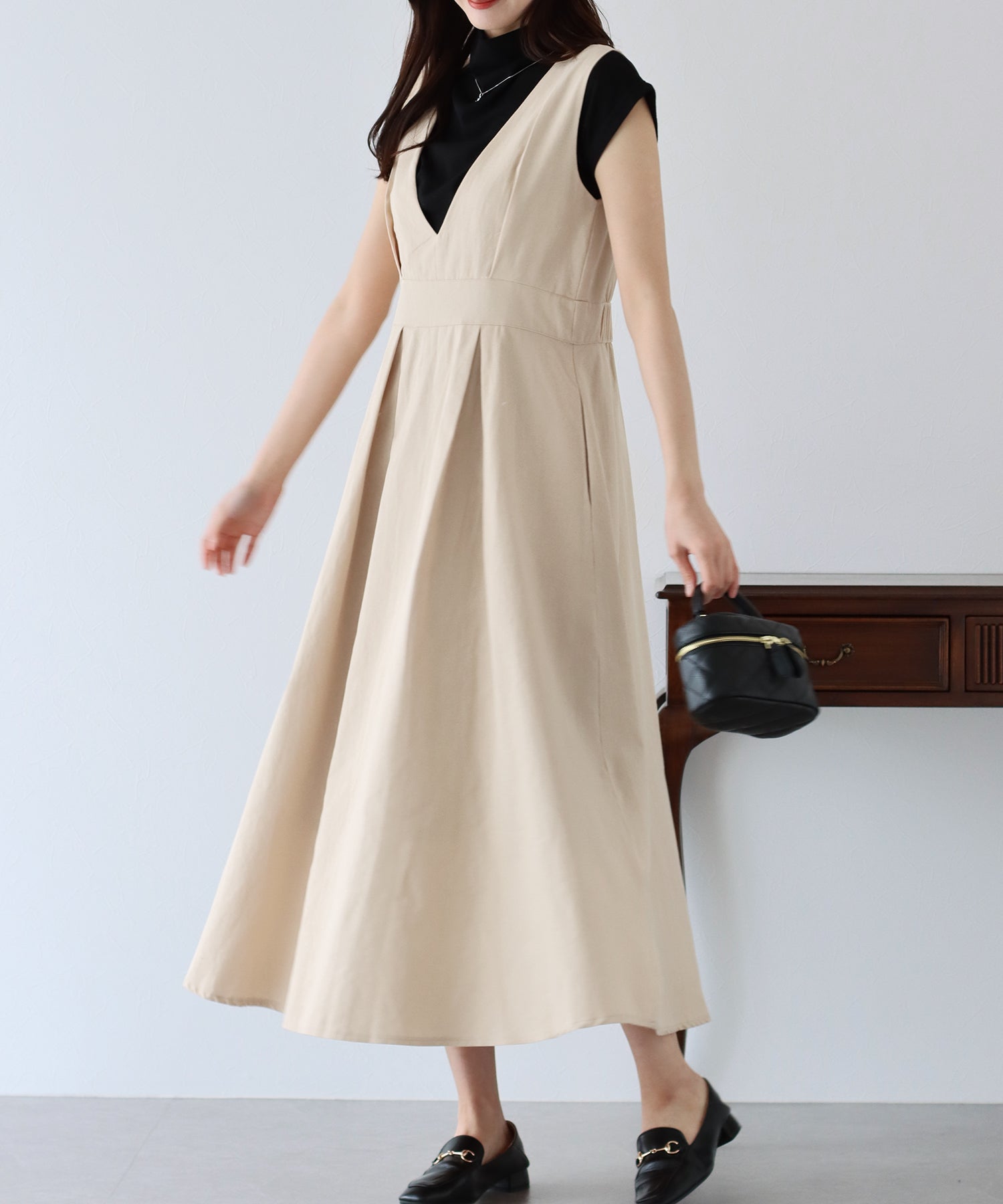 【SALE】ツイード&ツイルフレアジャンスカ