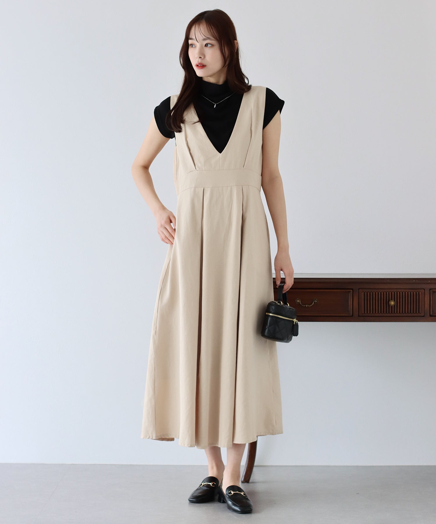 【SALE】ツイード&ツイルフレアジャンスカ