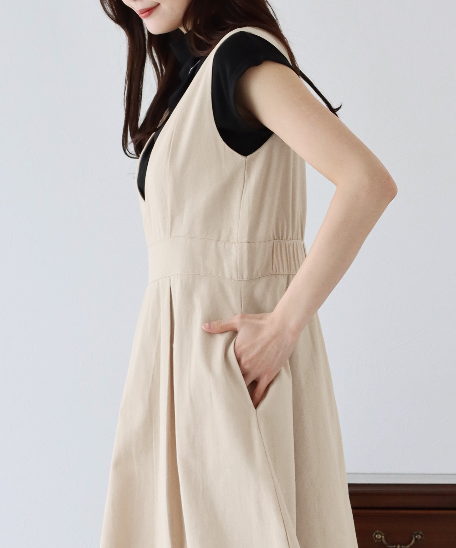 【SALE】ツイード&ツイルフレアジャンスカ