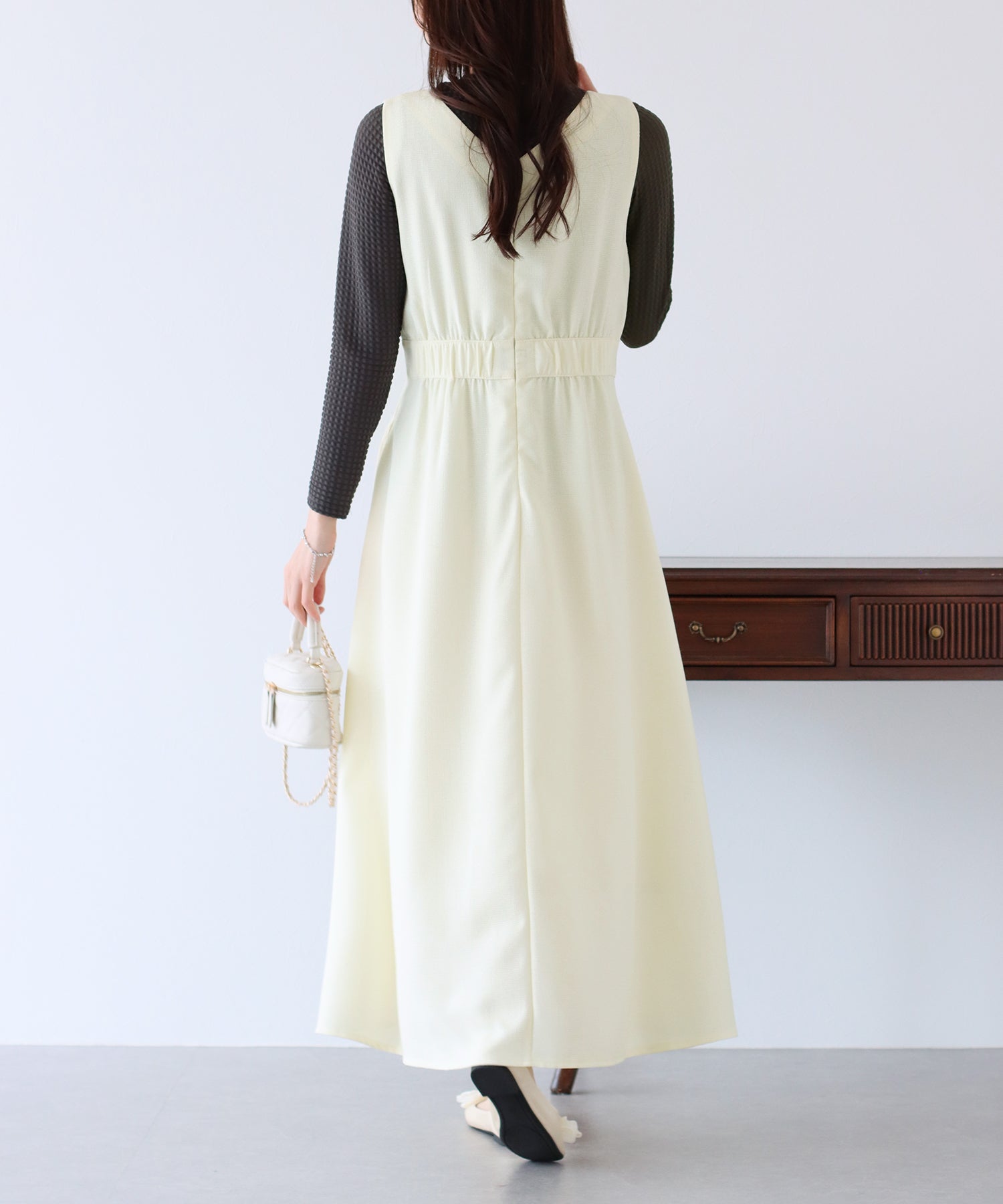 【SALE】ツイード&ツイルフレアジャンスカ