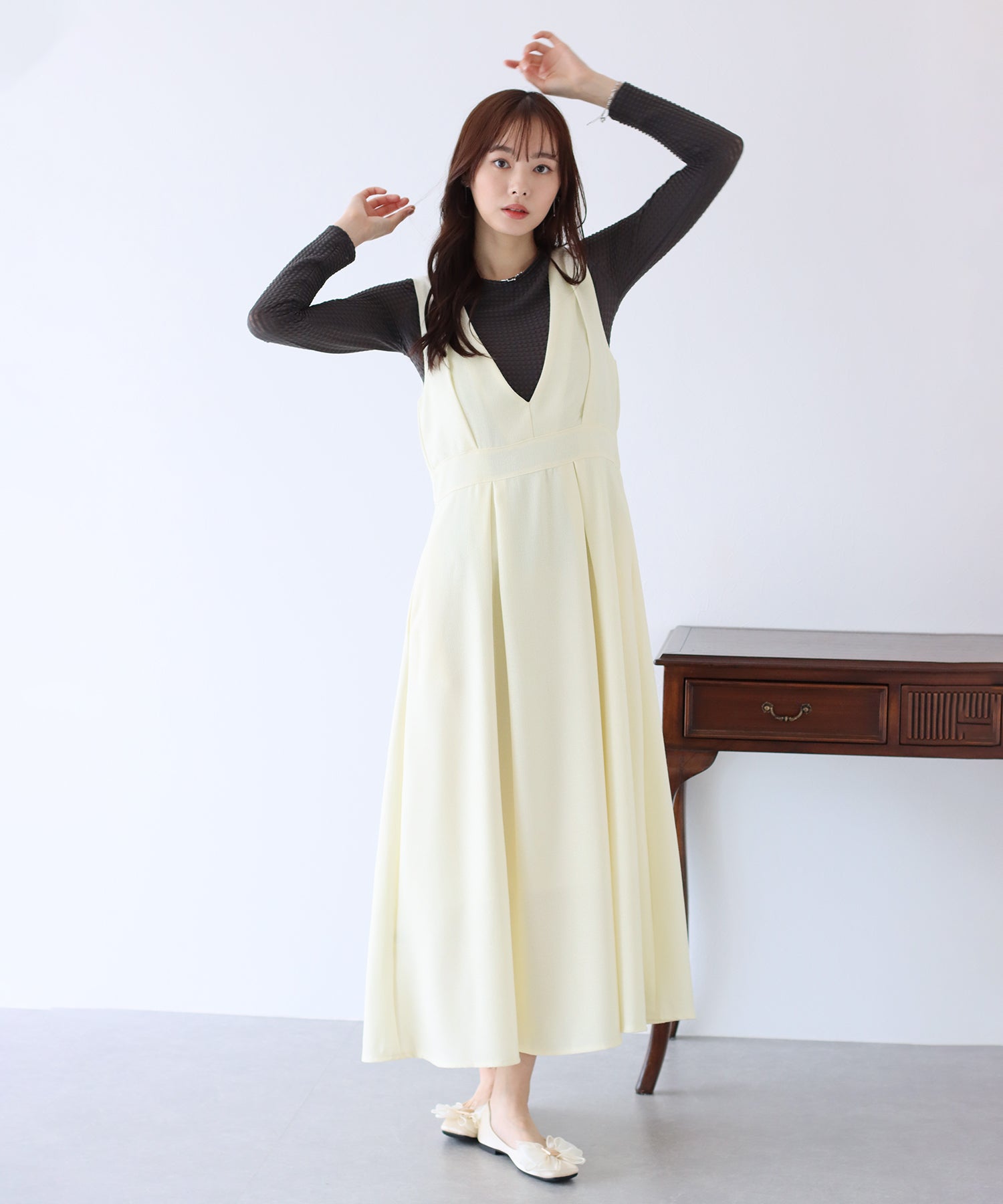 【SALE】ツイード&ツイルフレアジャンスカ