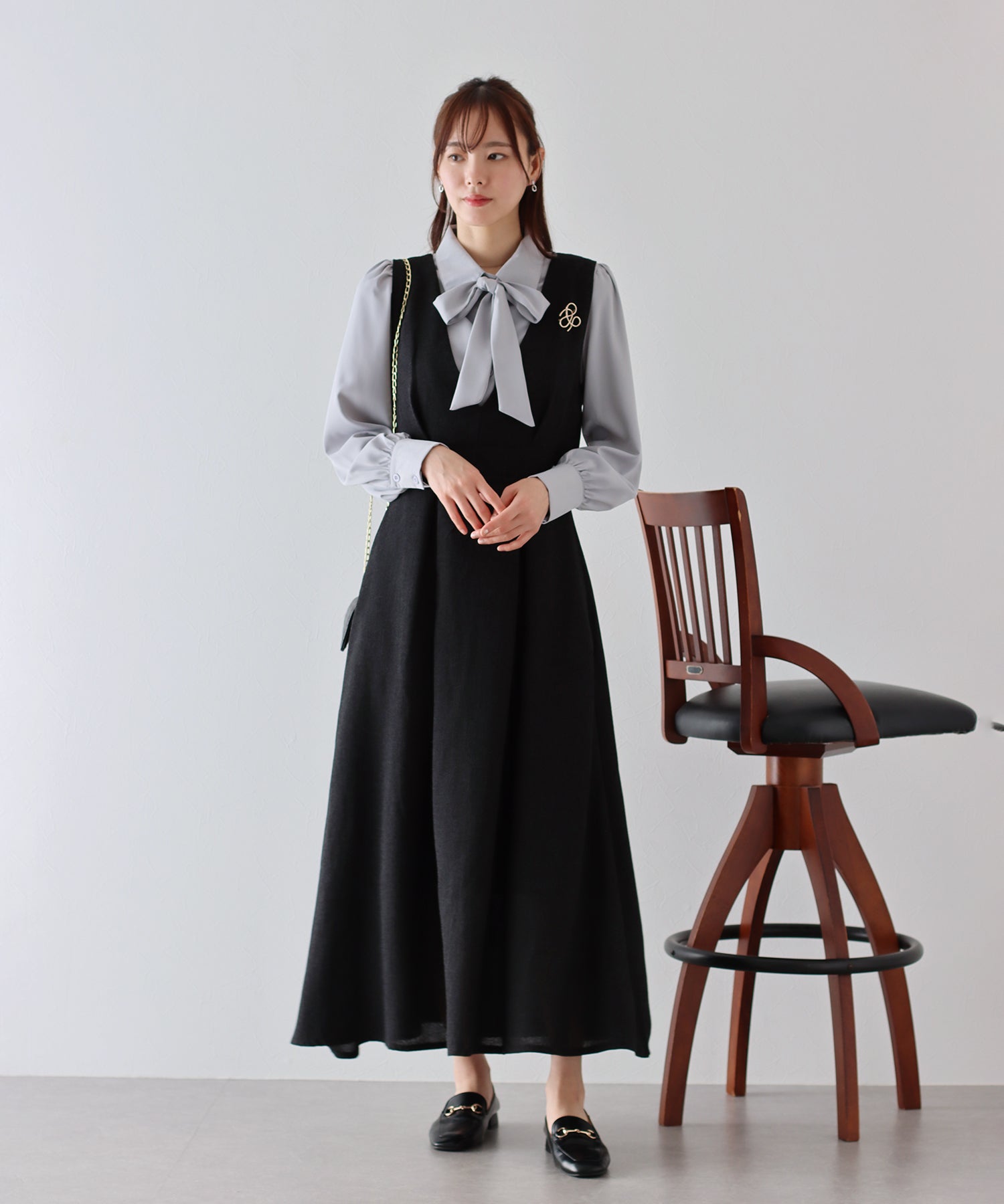 【SALE】ツイード&ツイルフレアジャンスカ