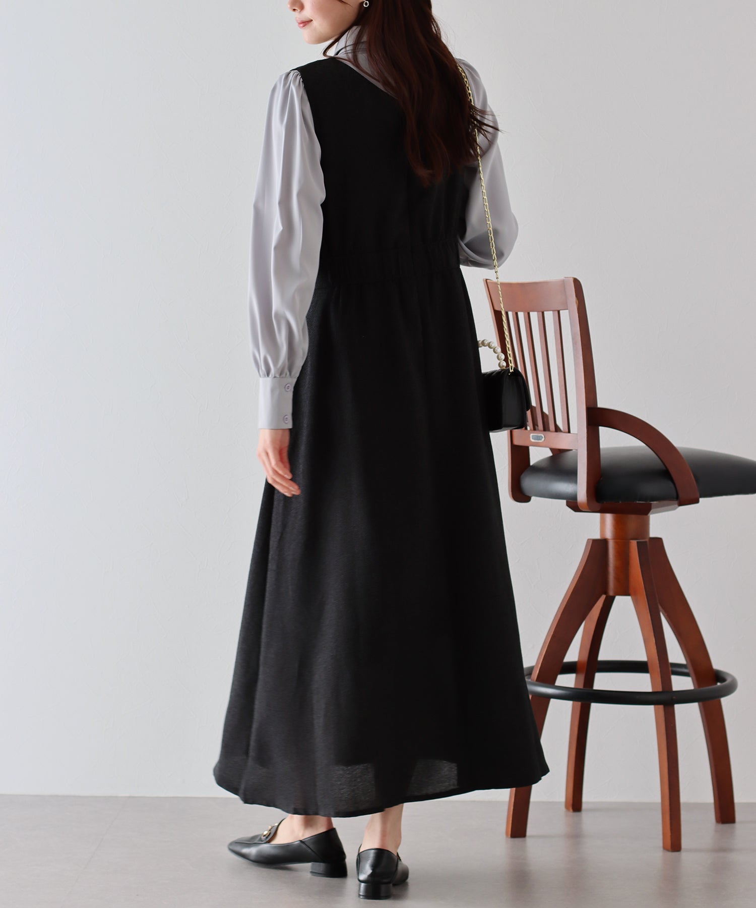 【SALE】ツイード&ツイルフレアジャンスカ