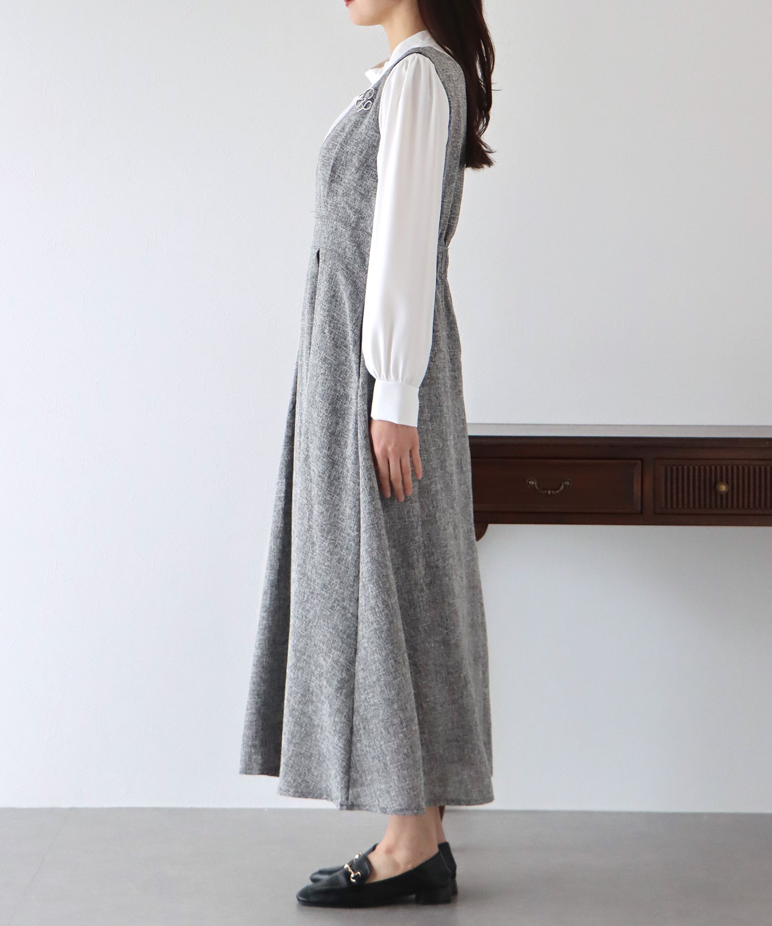 【SALE】ツイード&ツイルフレアジャンスカ