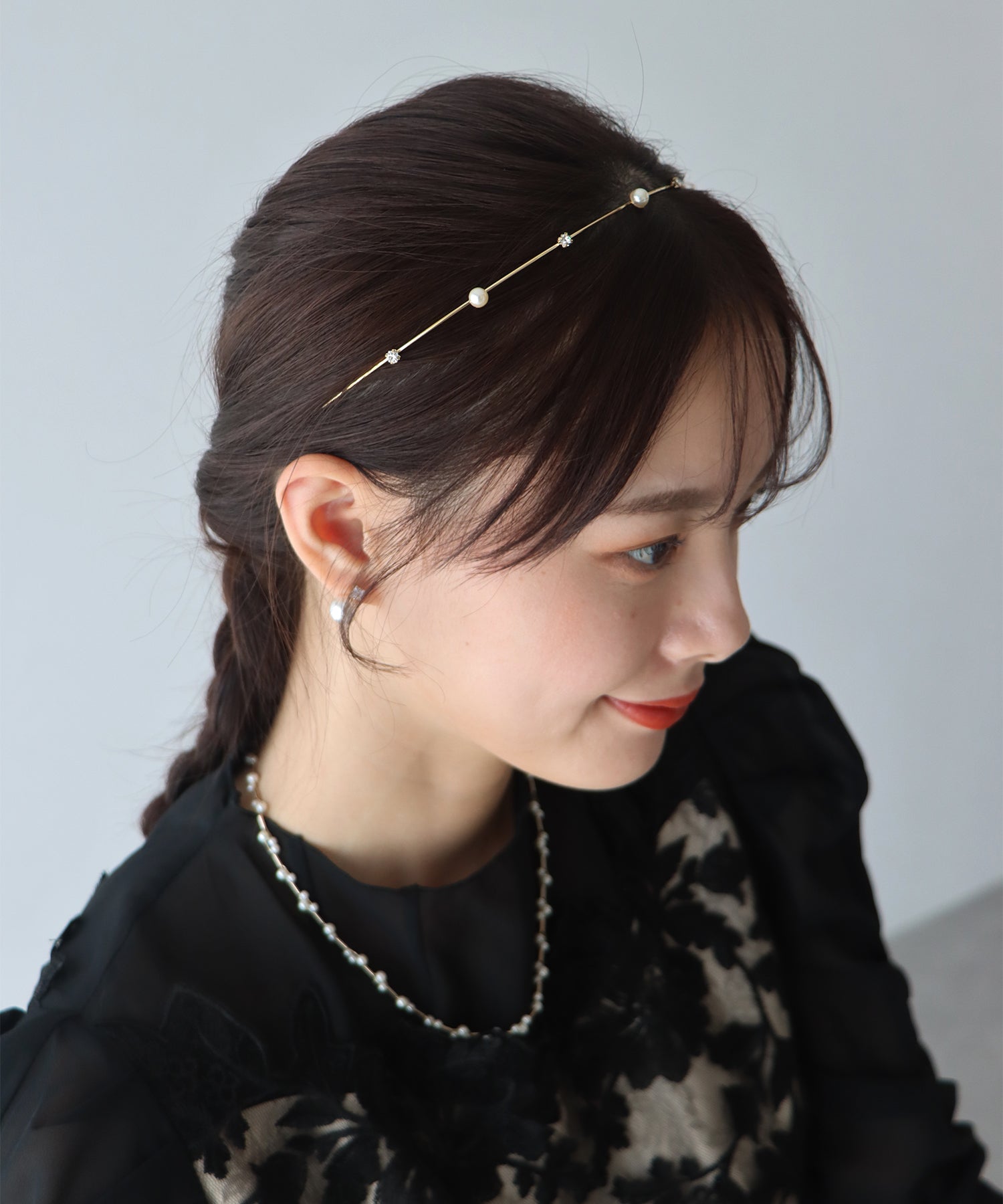 ビジュー&パールカチューシャ【ネコポス】