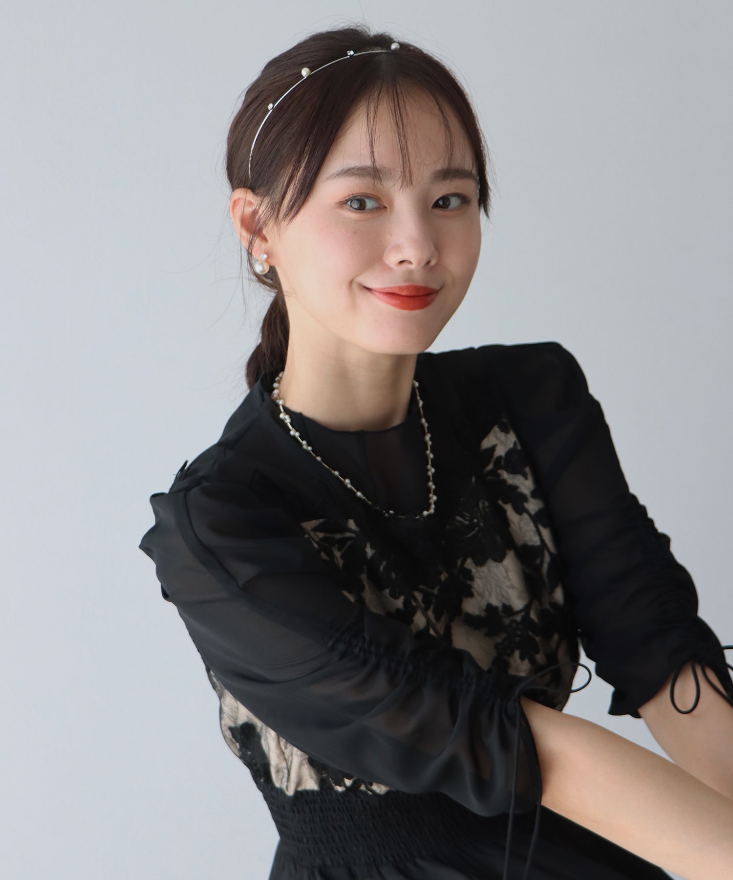 ビジュー&パールカチューシャ【ネコポス】