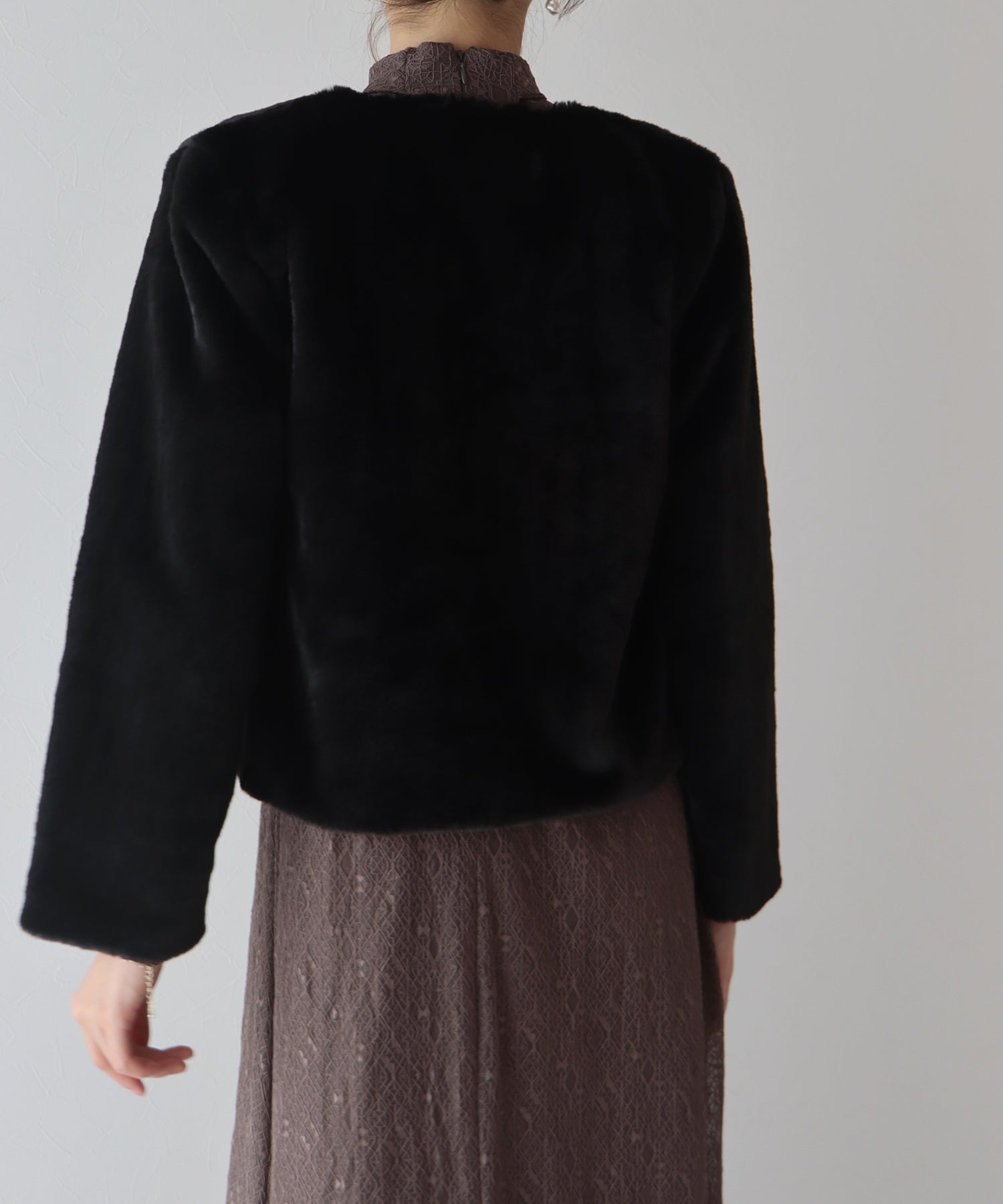 【SALE】ノーカラーファーブルゾン