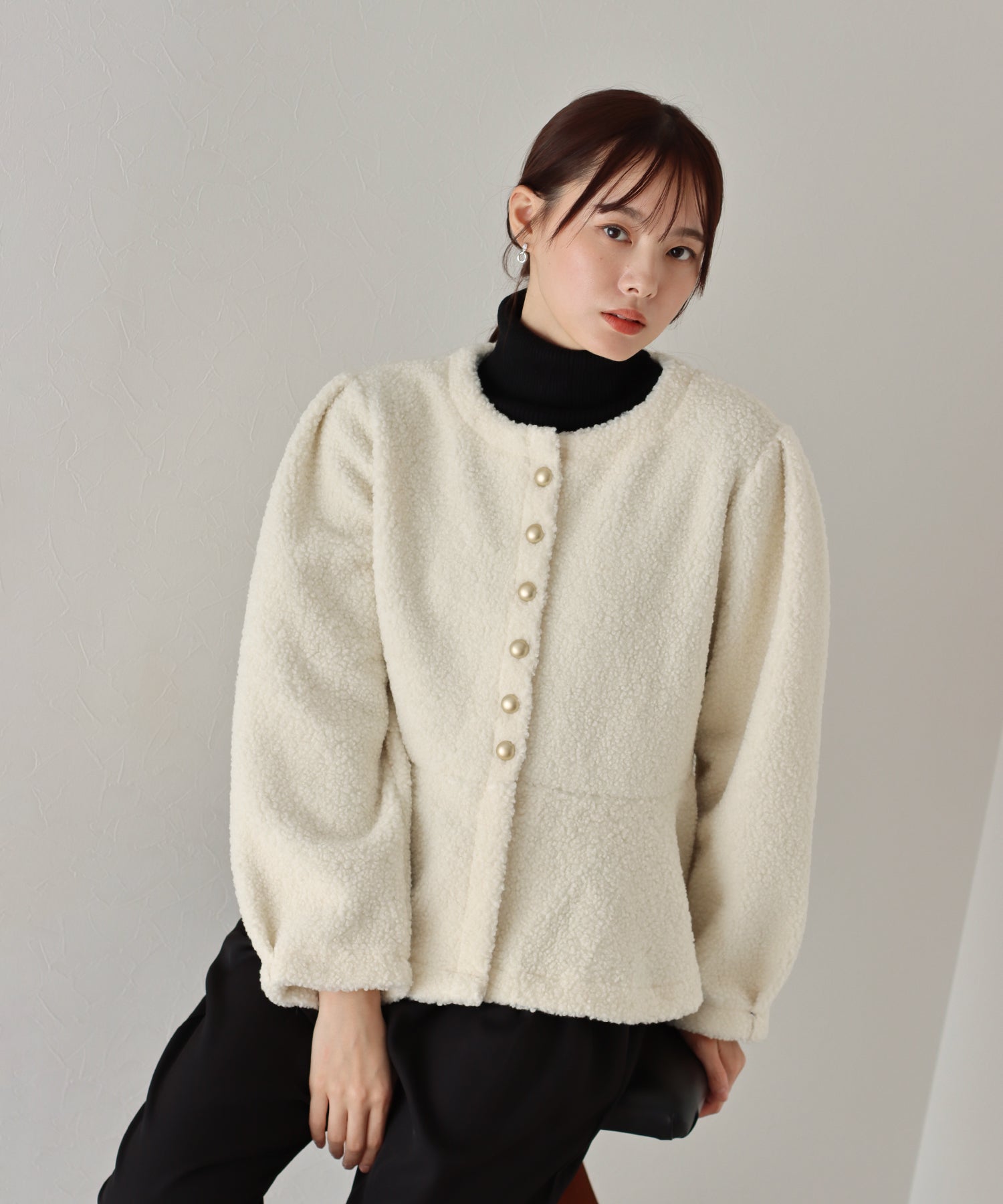 【SALE】もこもこペプラムコート