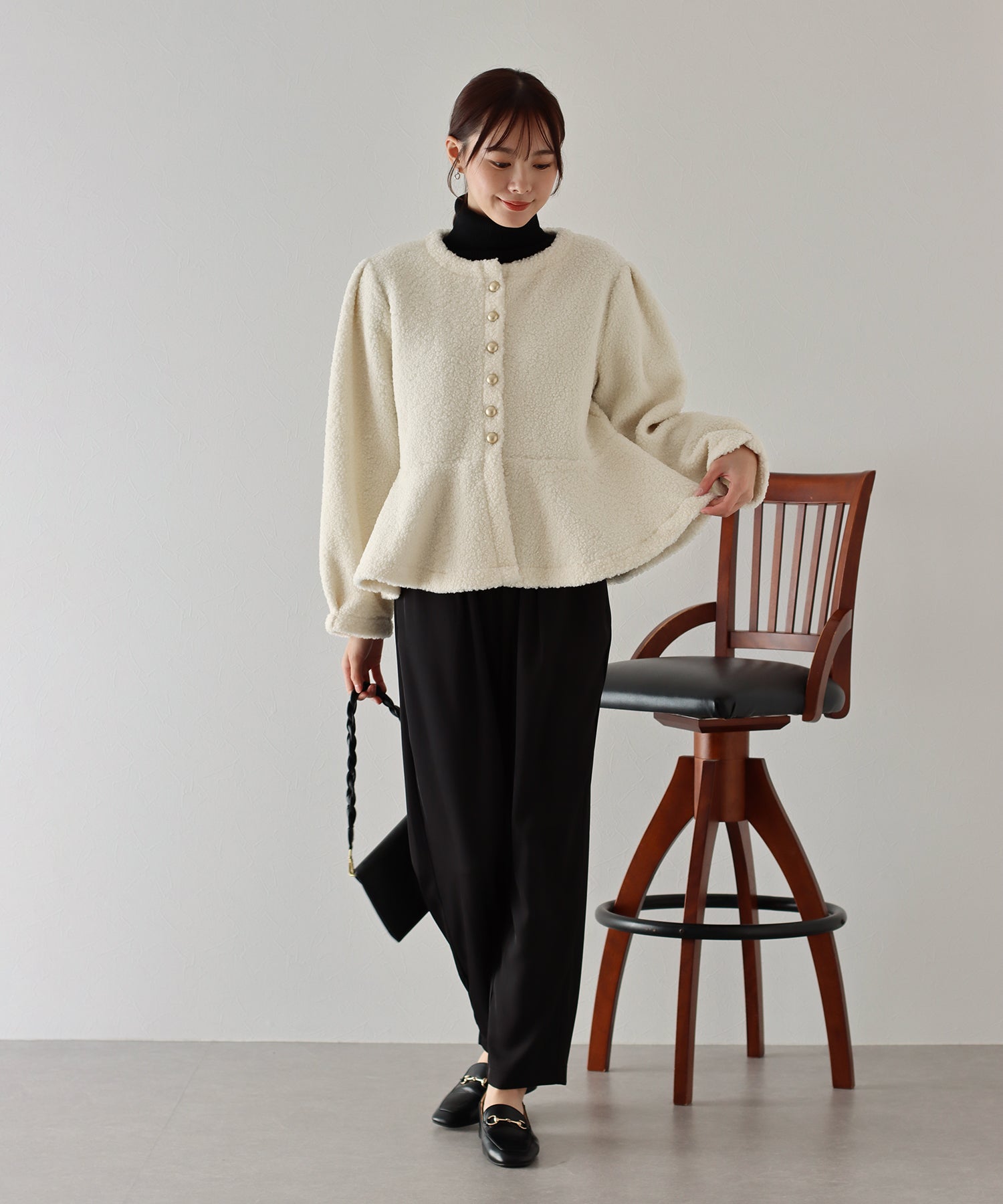 【SALE】もこもこペプラムコート