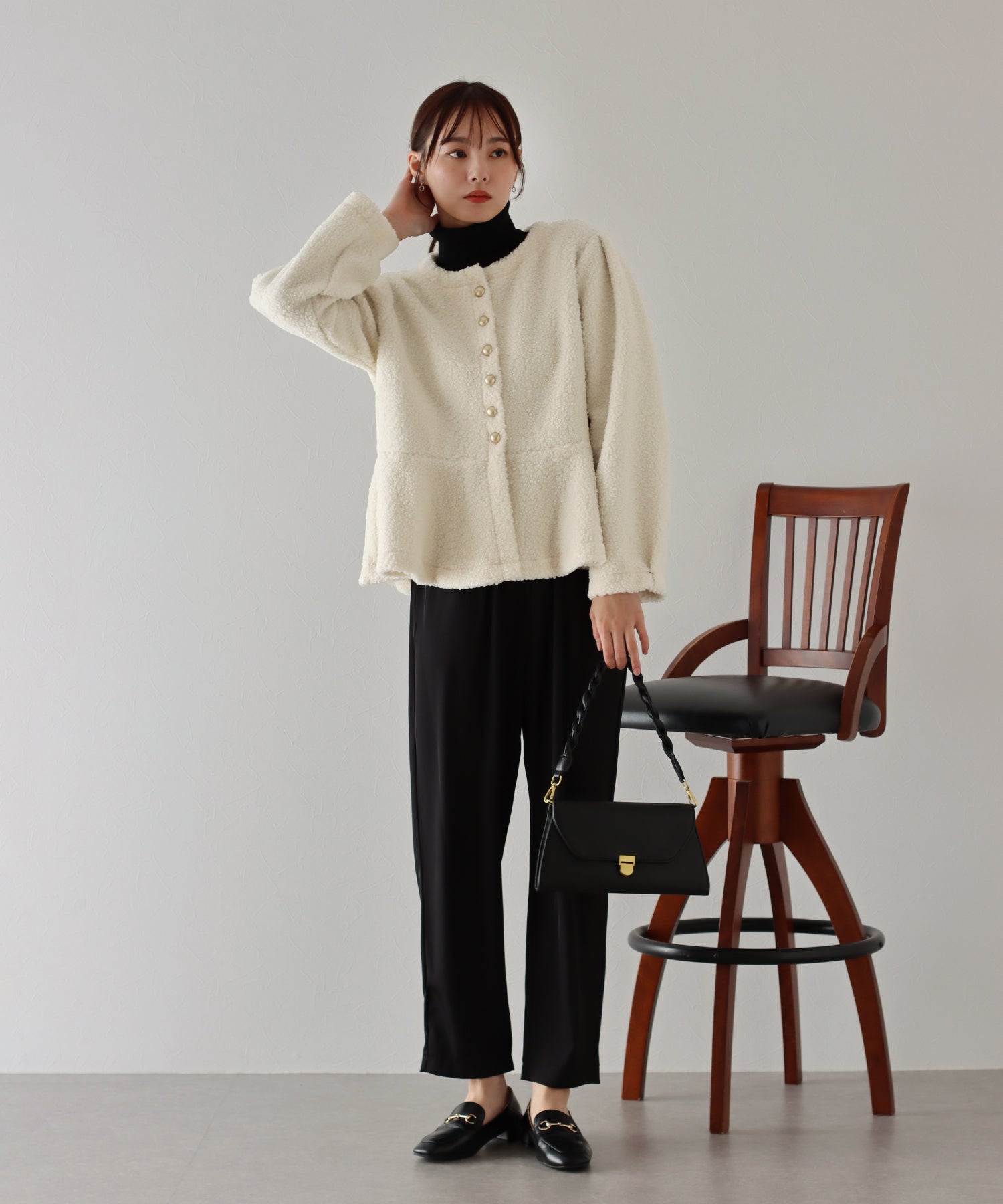 【SALE】もこもこペプラムコート