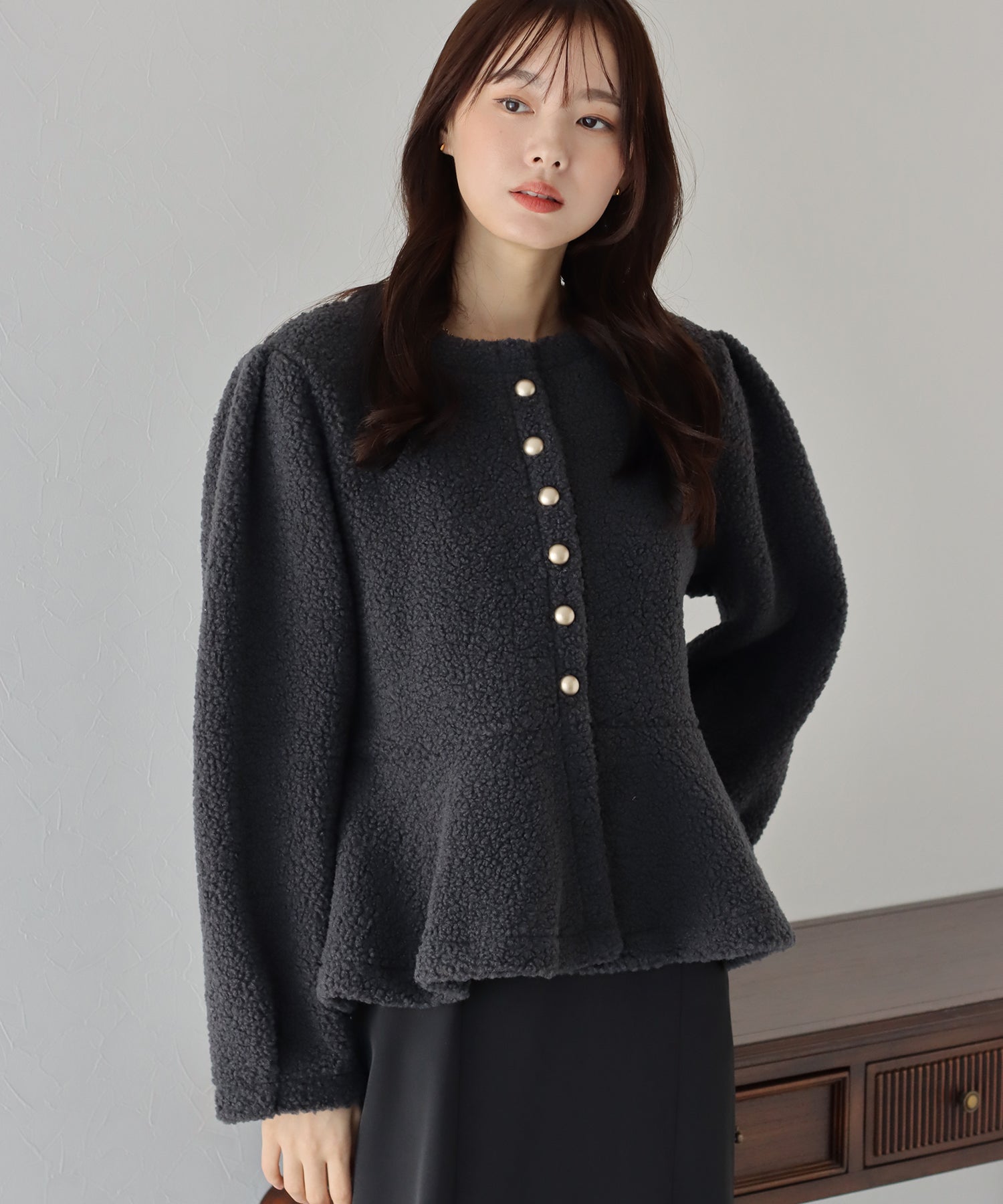 【SALE】もこもこペプラムコート