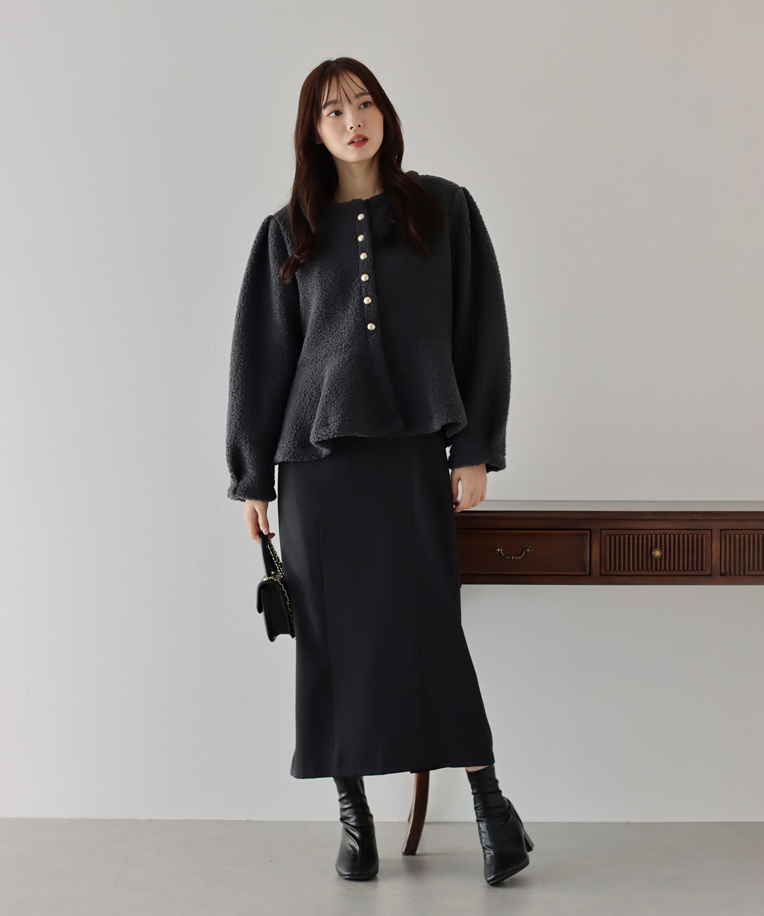 【SALE】もこもこペプラムコート