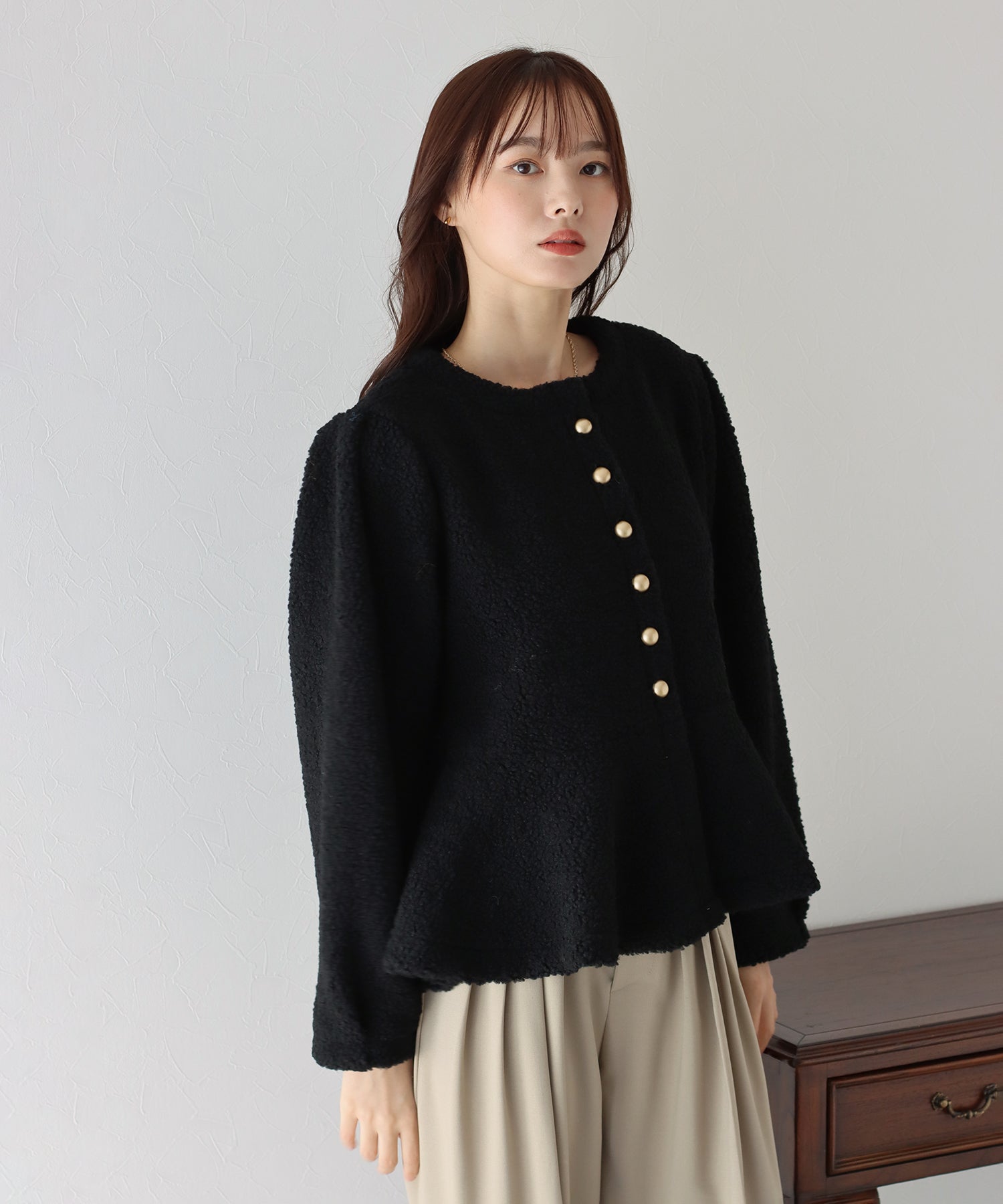 【SALE】もこもこペプラムコート