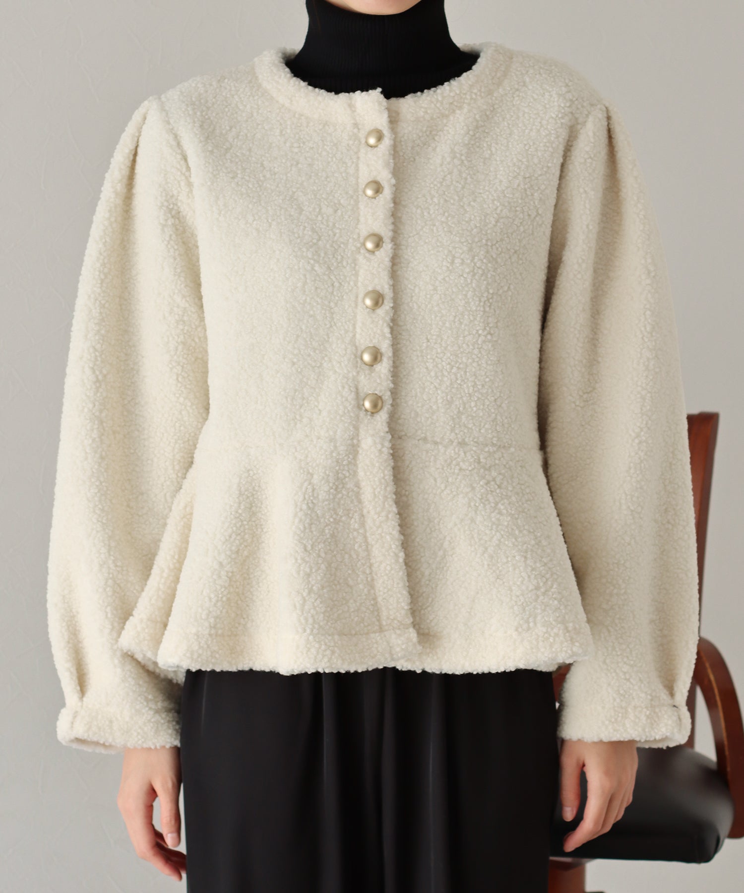 【SALE】もこもこペプラムコート