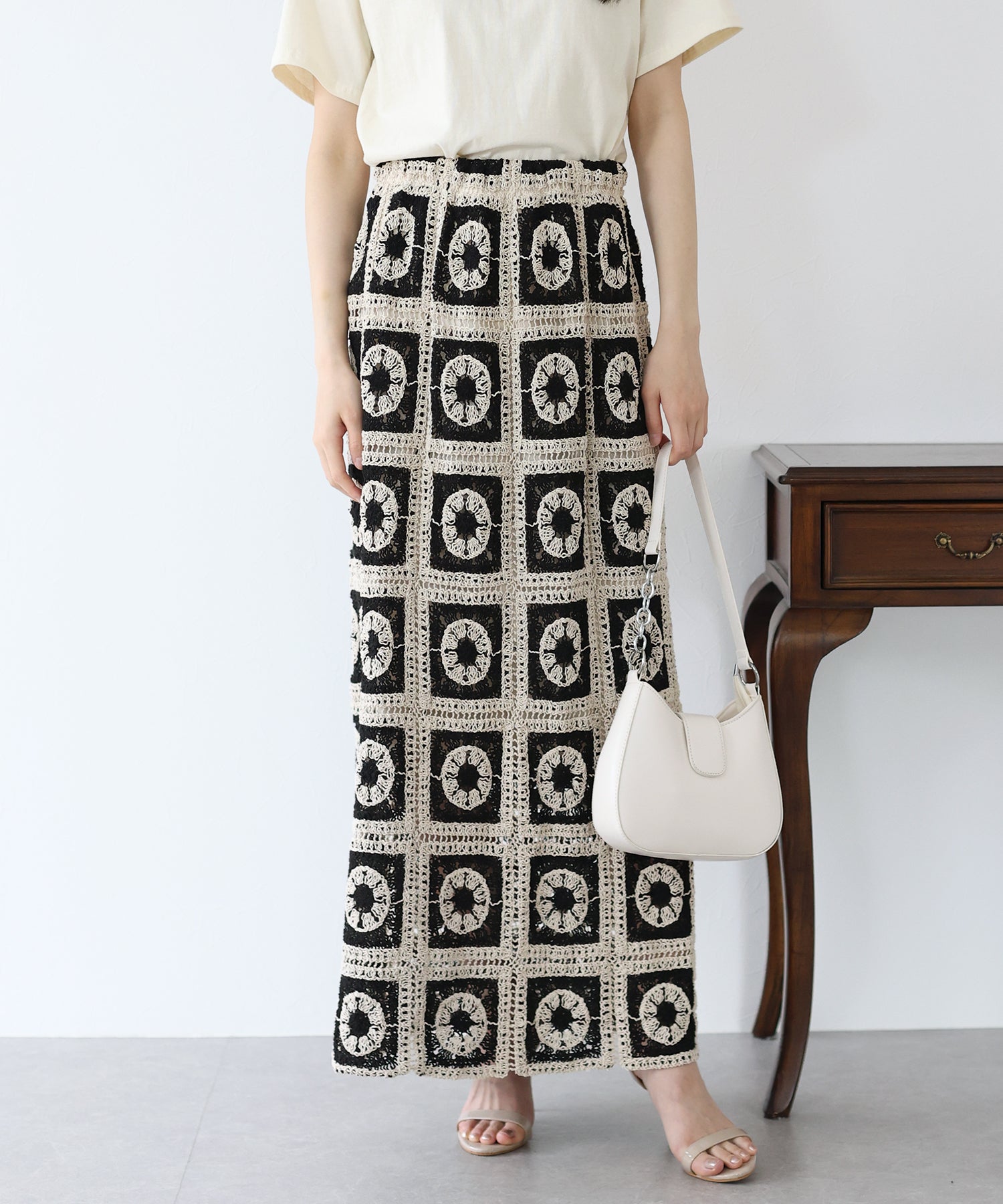 【SALE】クロシェレースロングスカート