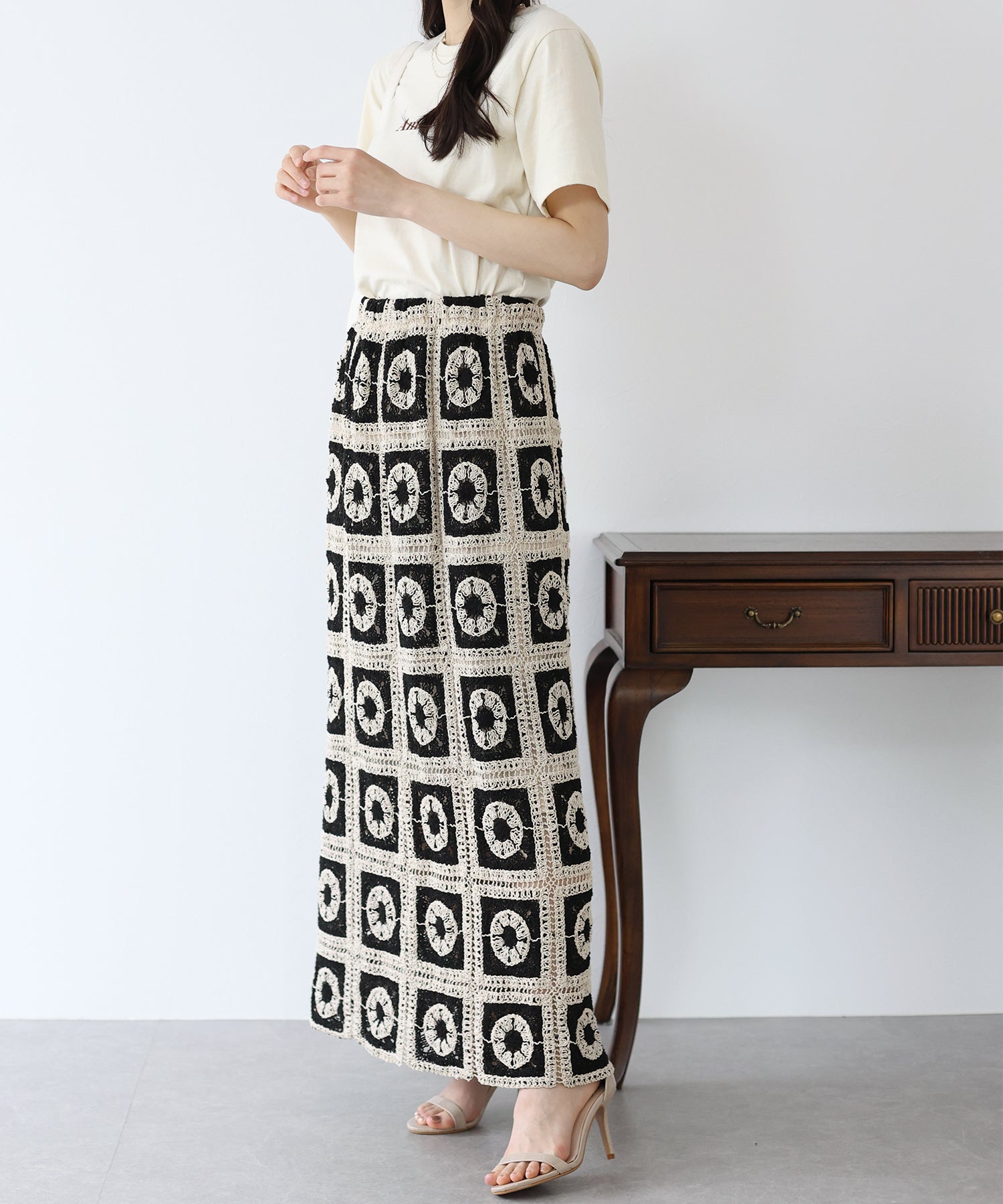 【SALE】クロシェレースロングスカート