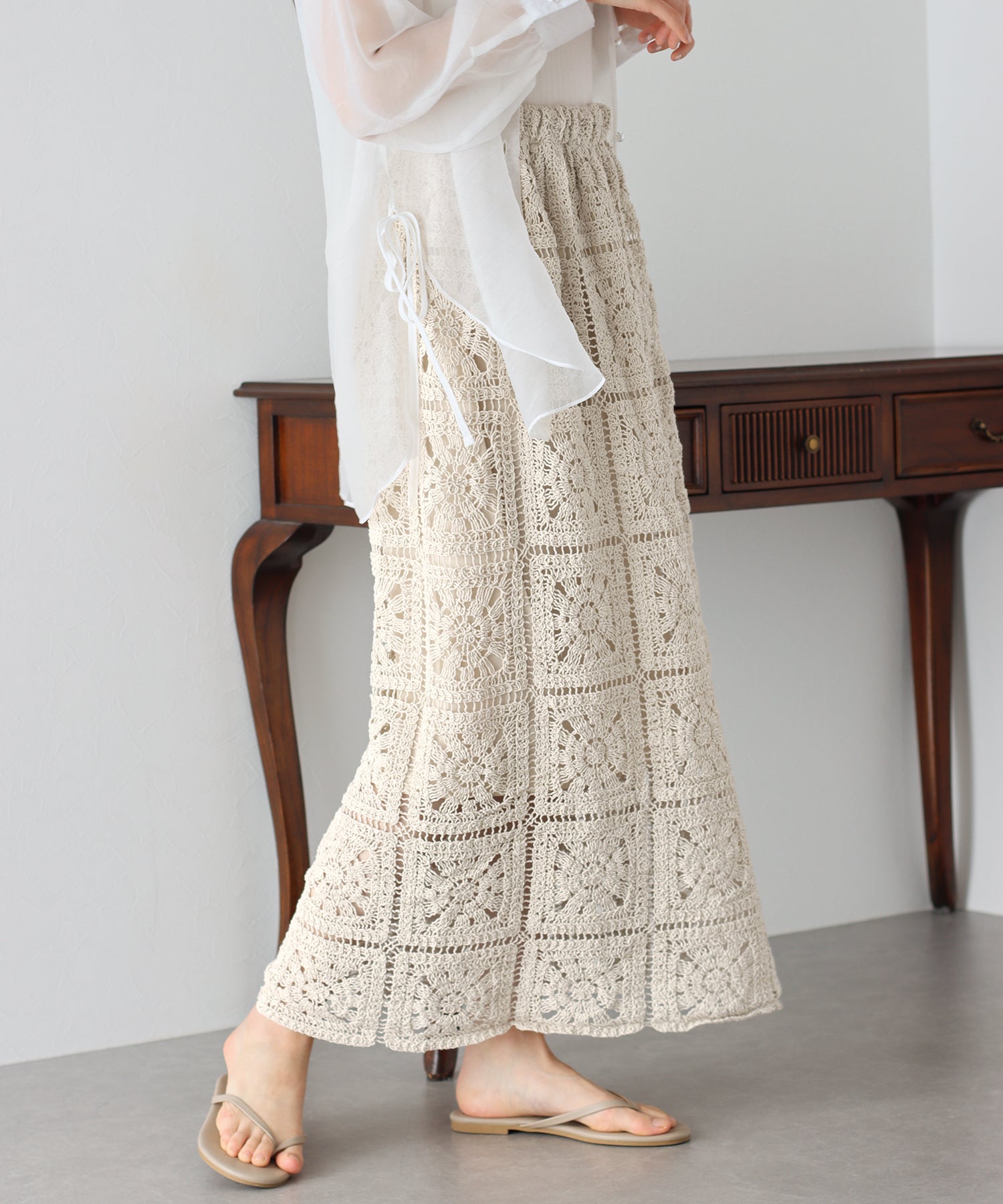 【SALE】クロシェレースロングスカート