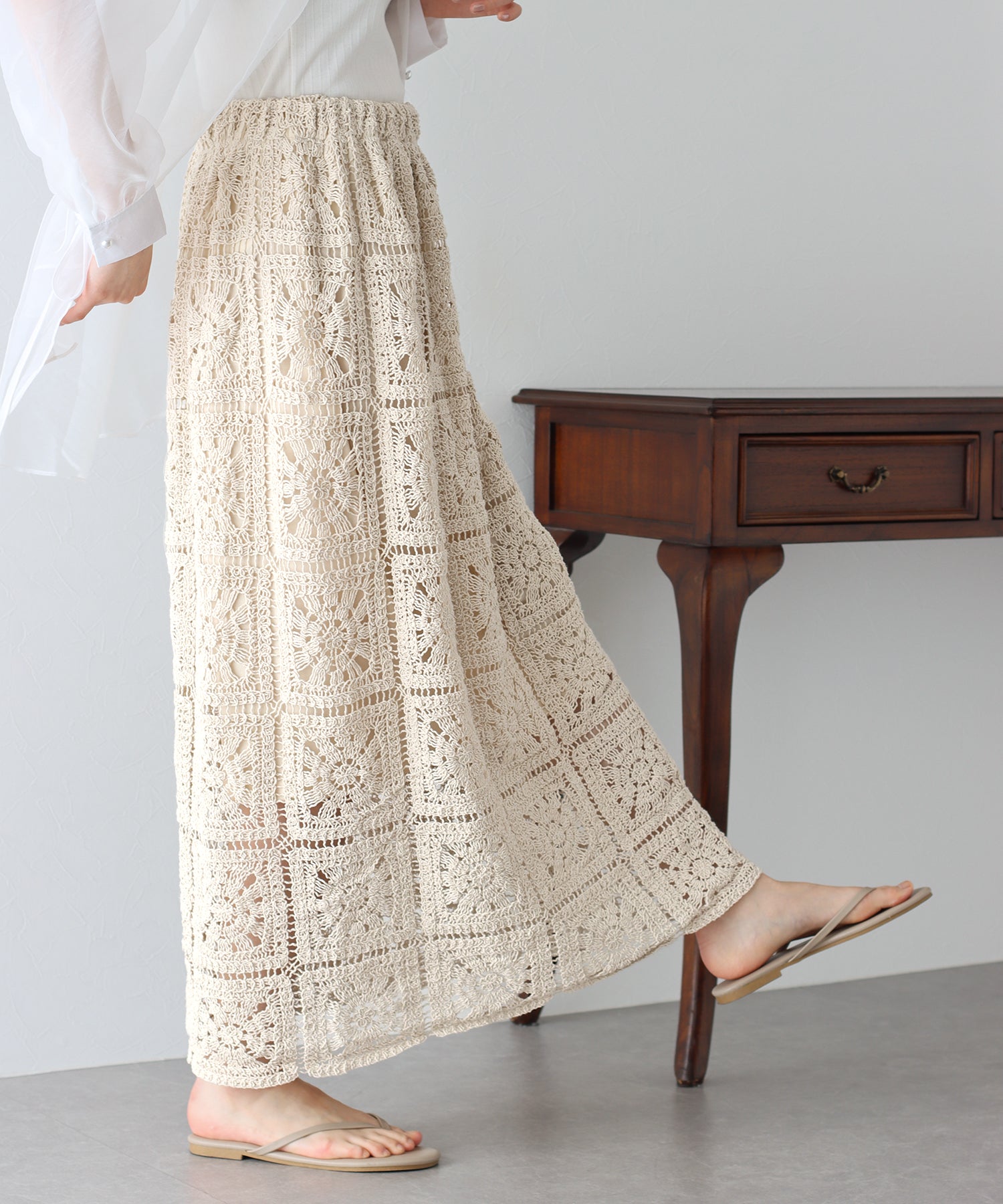 【SALE】クロシェレースロングスカート