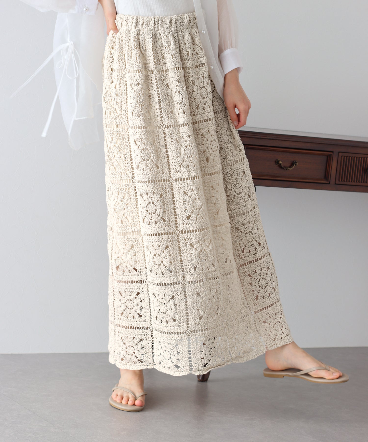 【SALE】クロシェレースロングスカート