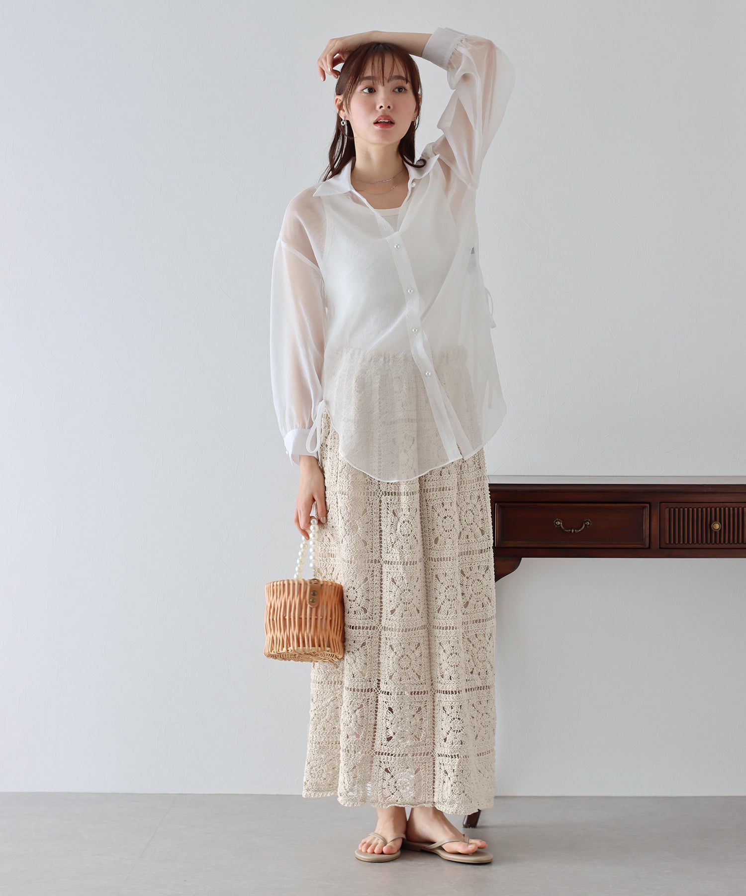 【SALE】クロシェレースロングスカート