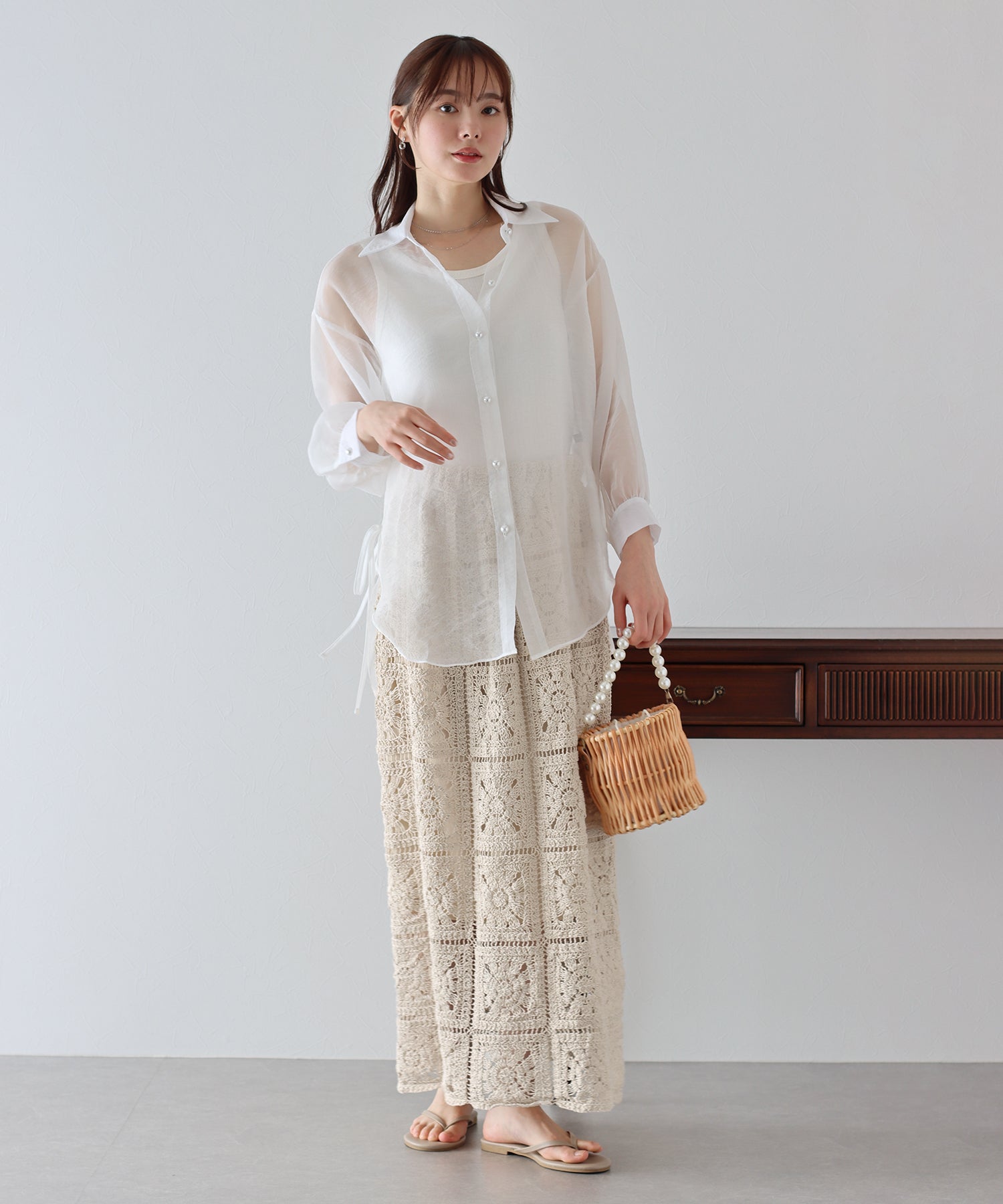 【SALE】クロシェレースロングスカート