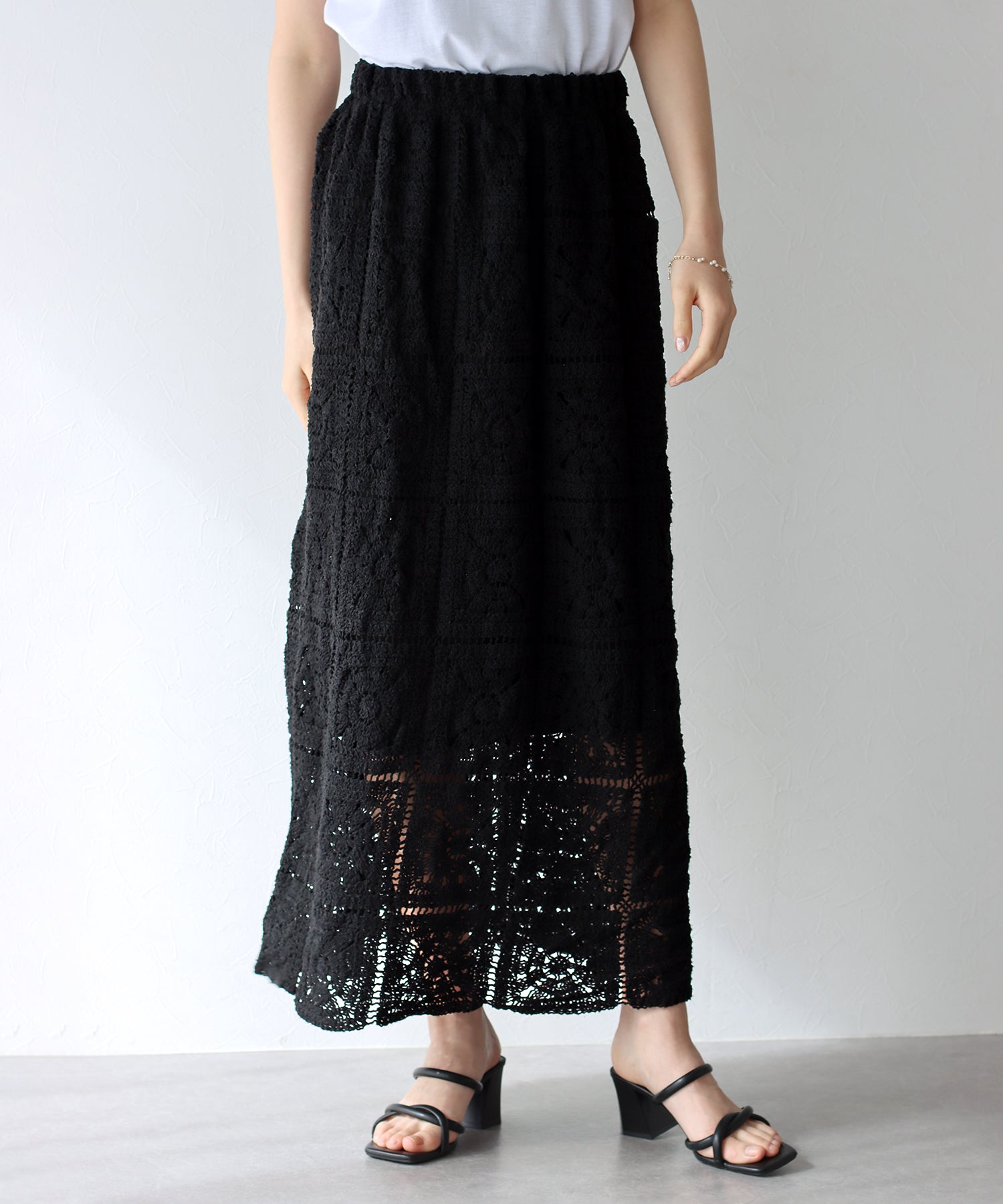 【SALE】クロシェレースロングスカート