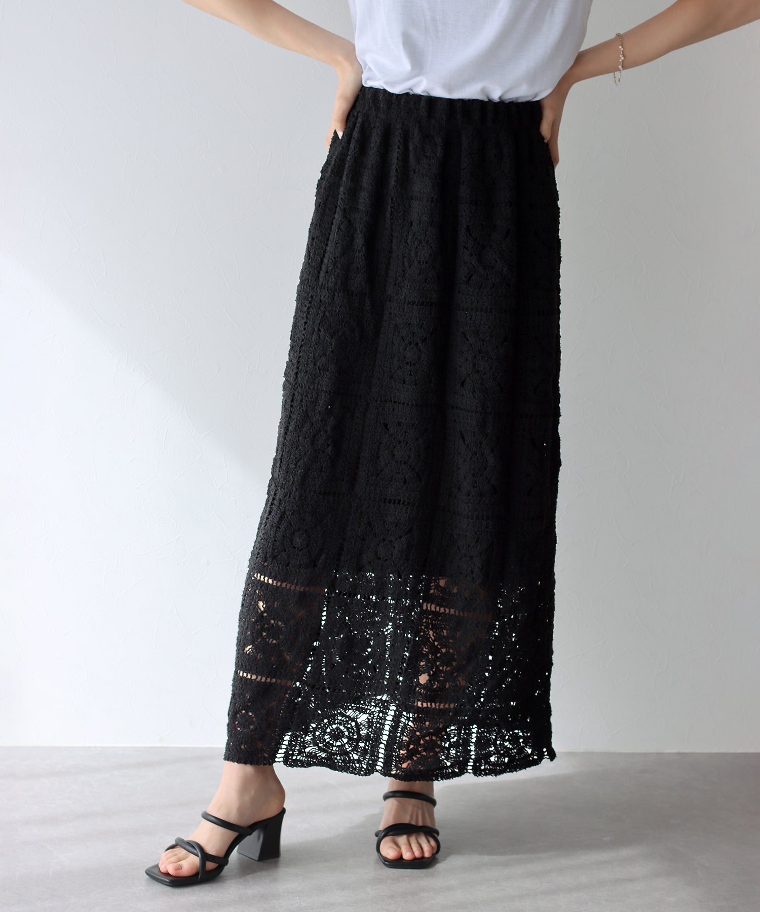 【SALE】クロシェレースロングスカート