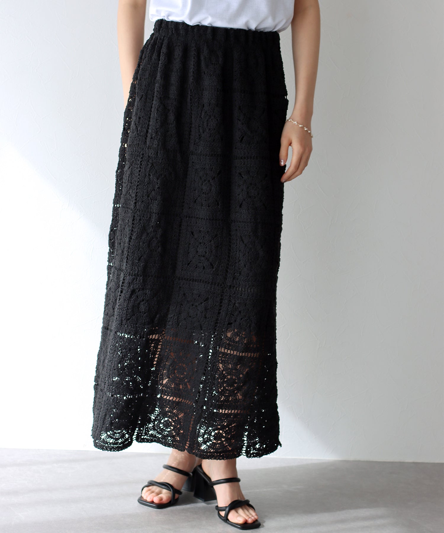 【SALE】クロシェレースロングスカート