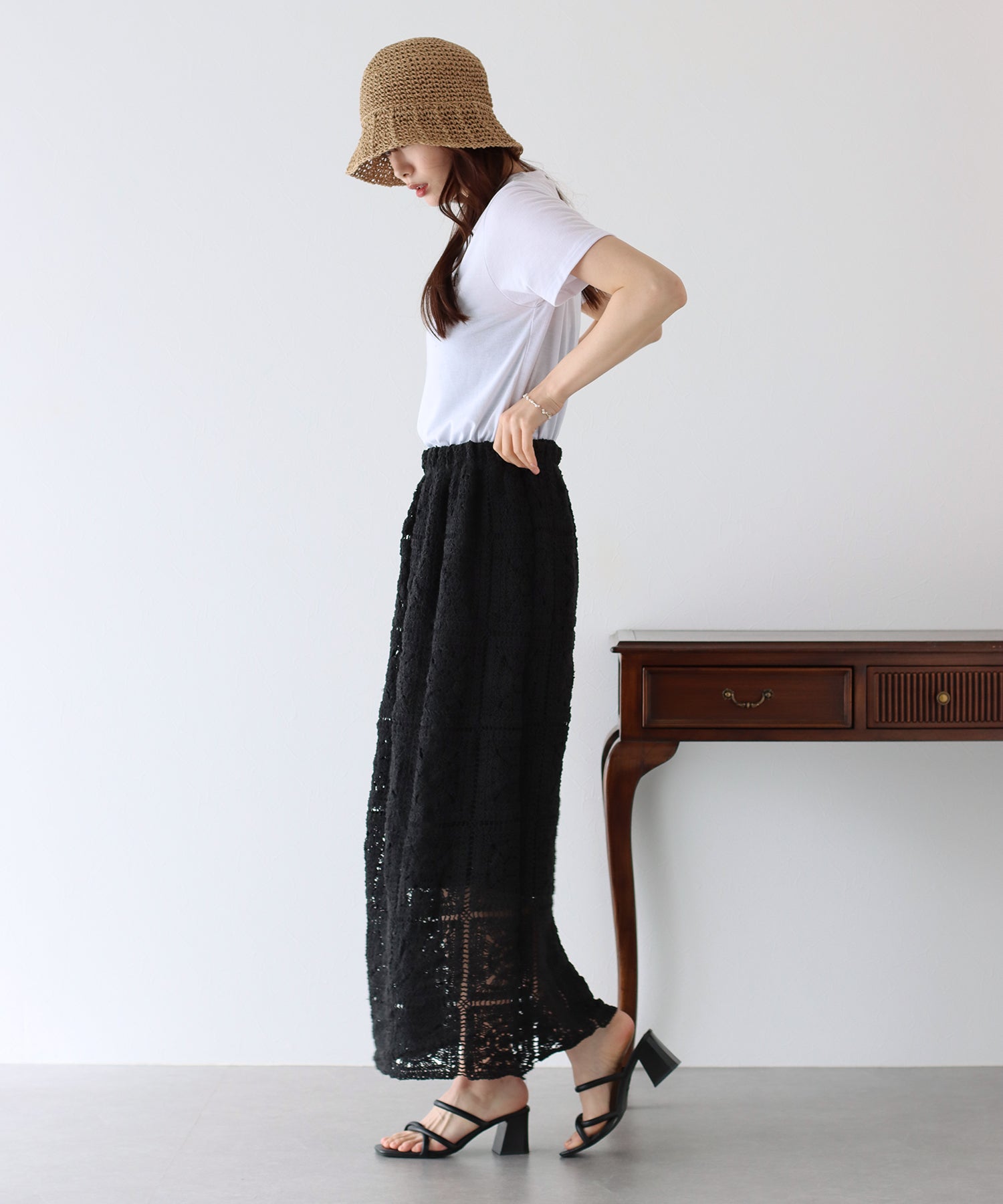 【SALE】クロシェレースロングスカート