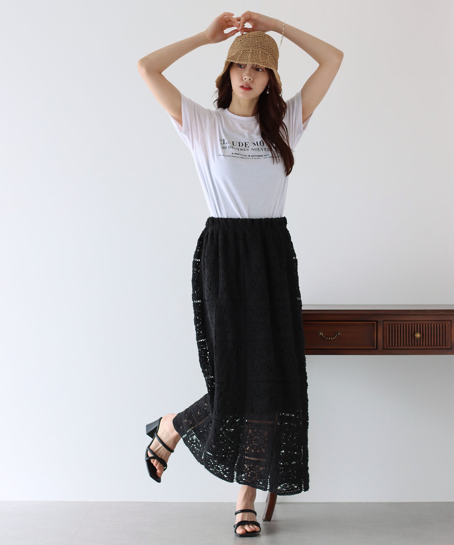 【SALE】クロシェレースロングスカート