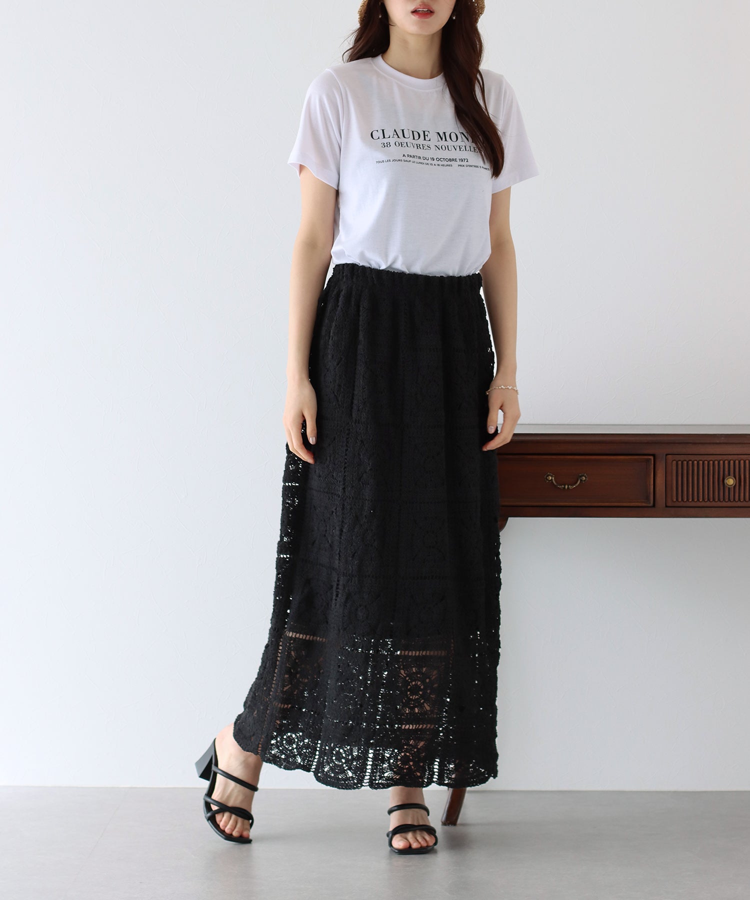 【SALE】クロシェレースロングスカート