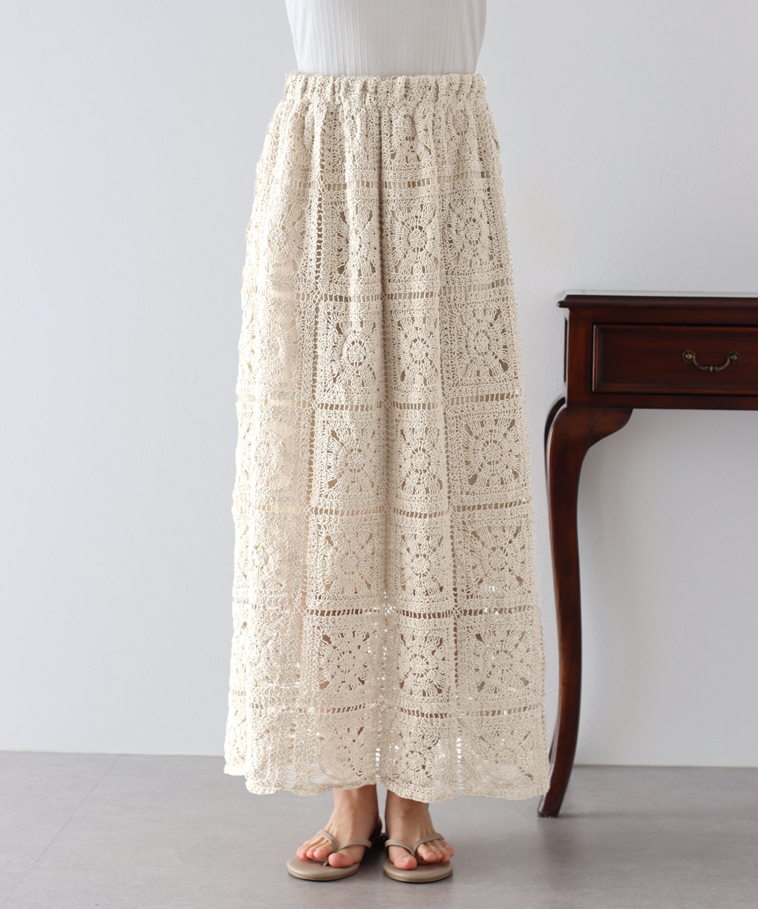 【SALE】クロシェレースロングスカート