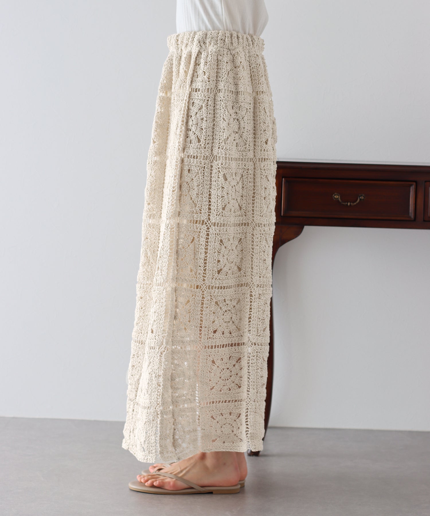 【SALE】クロシェレースロングスカート