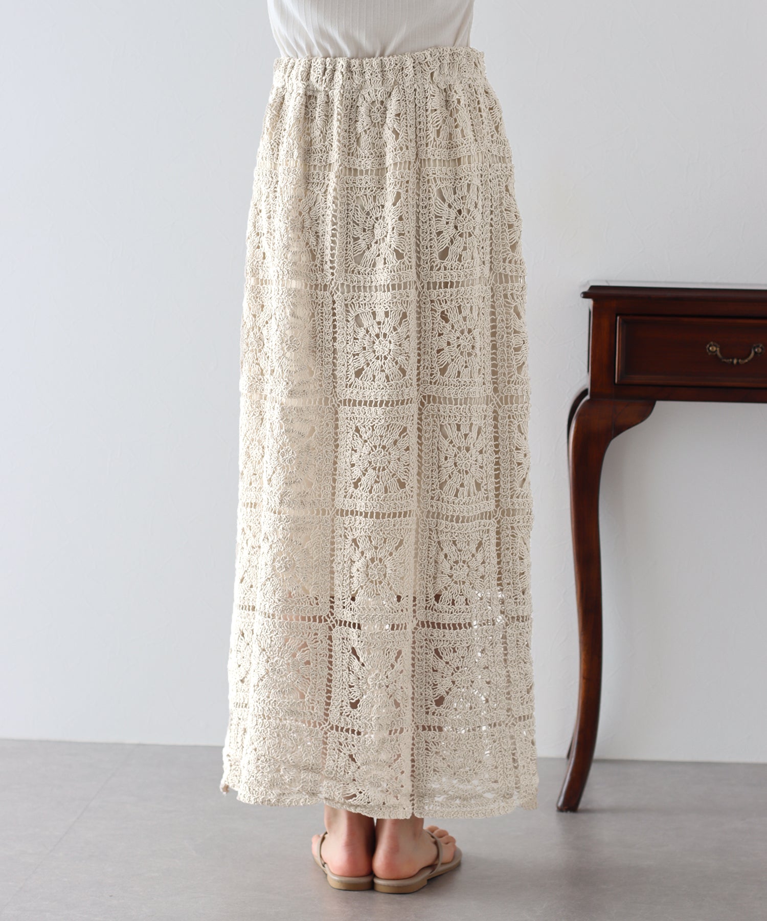 【SALE】クロシェレースロングスカート