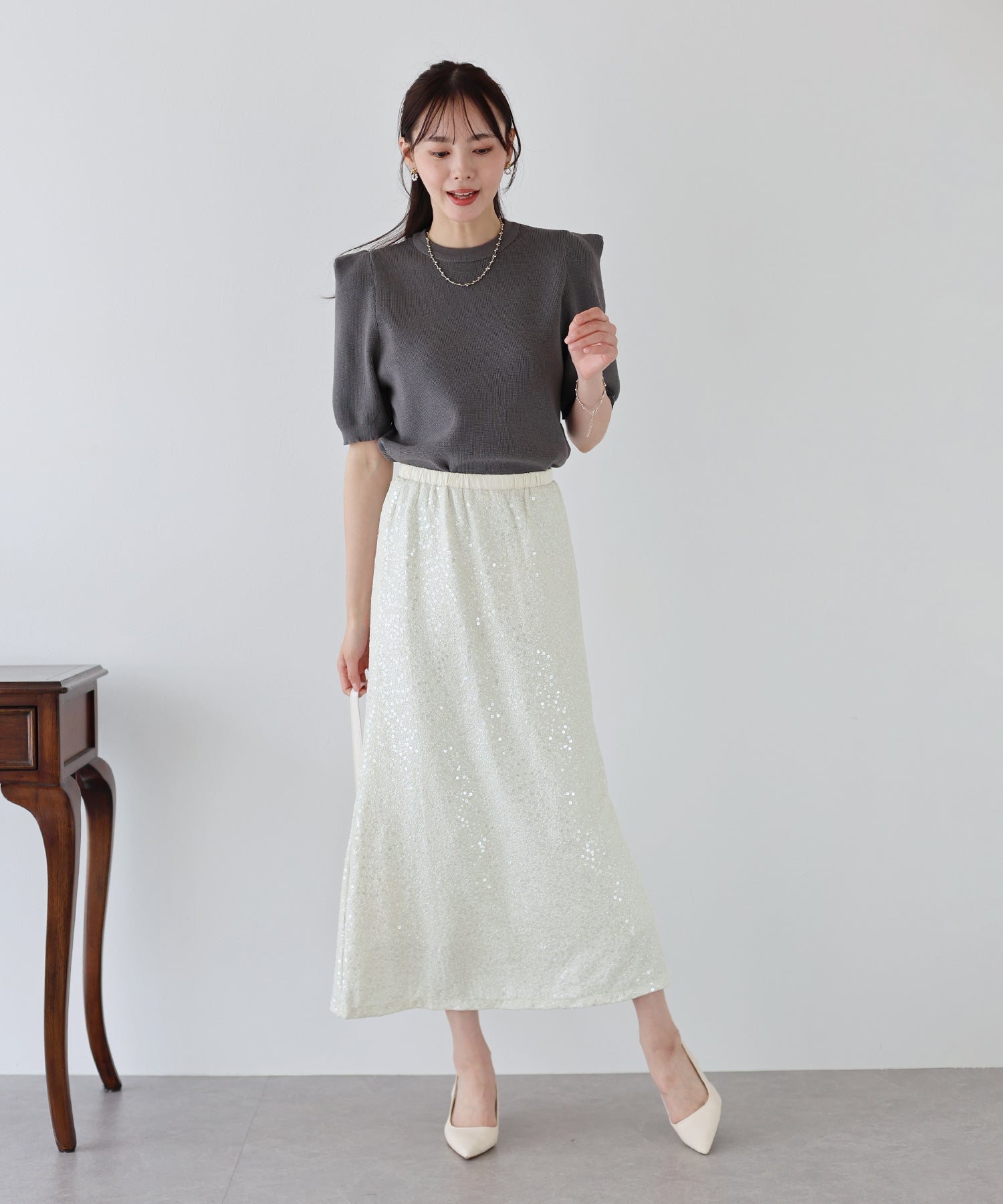 【SALE】スパンコールラメマーメイドスカート